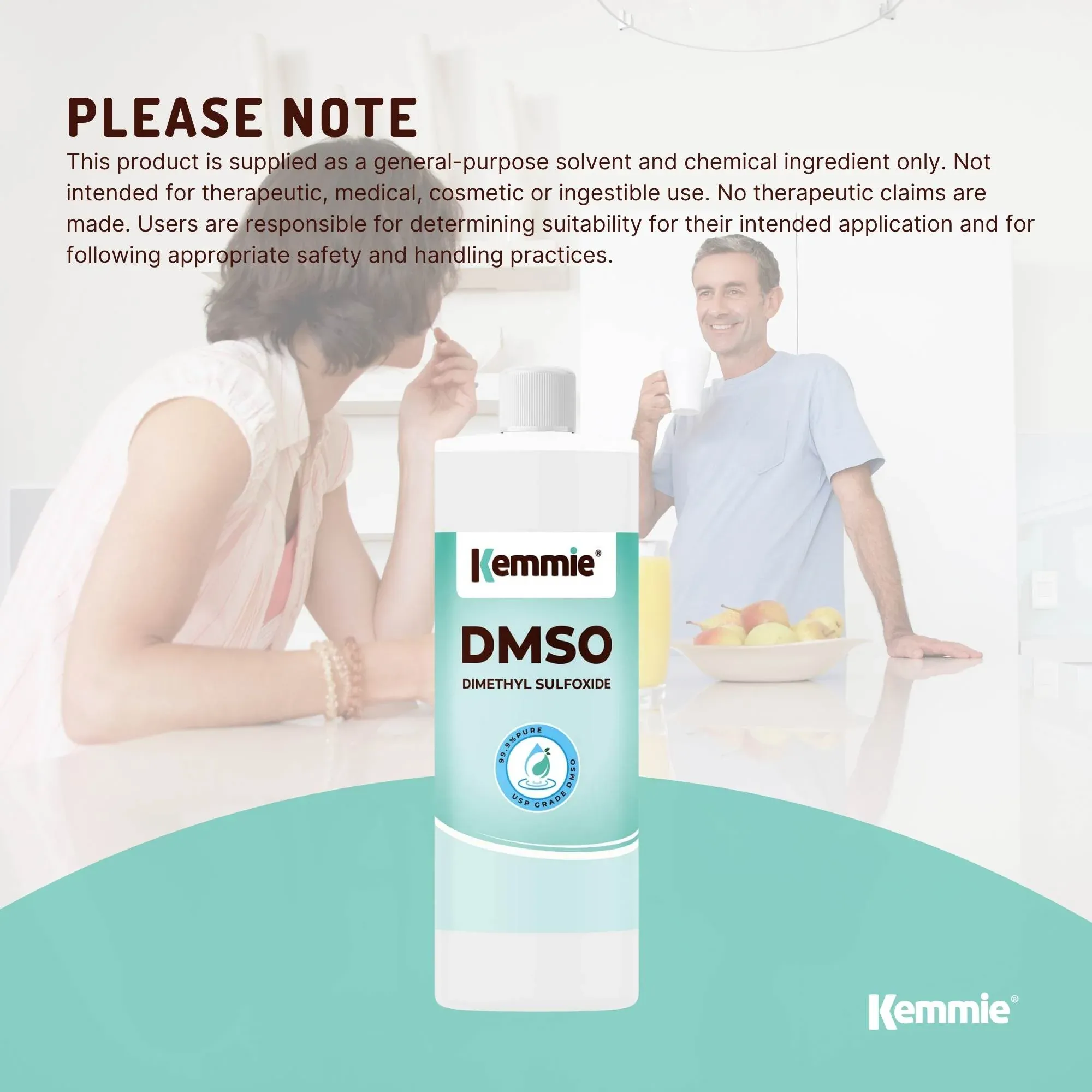 Kemmie 1L DMSO Liquid 99.9% Pure USP Grade Dimethyl Sulfoxide Solvent - Image 6