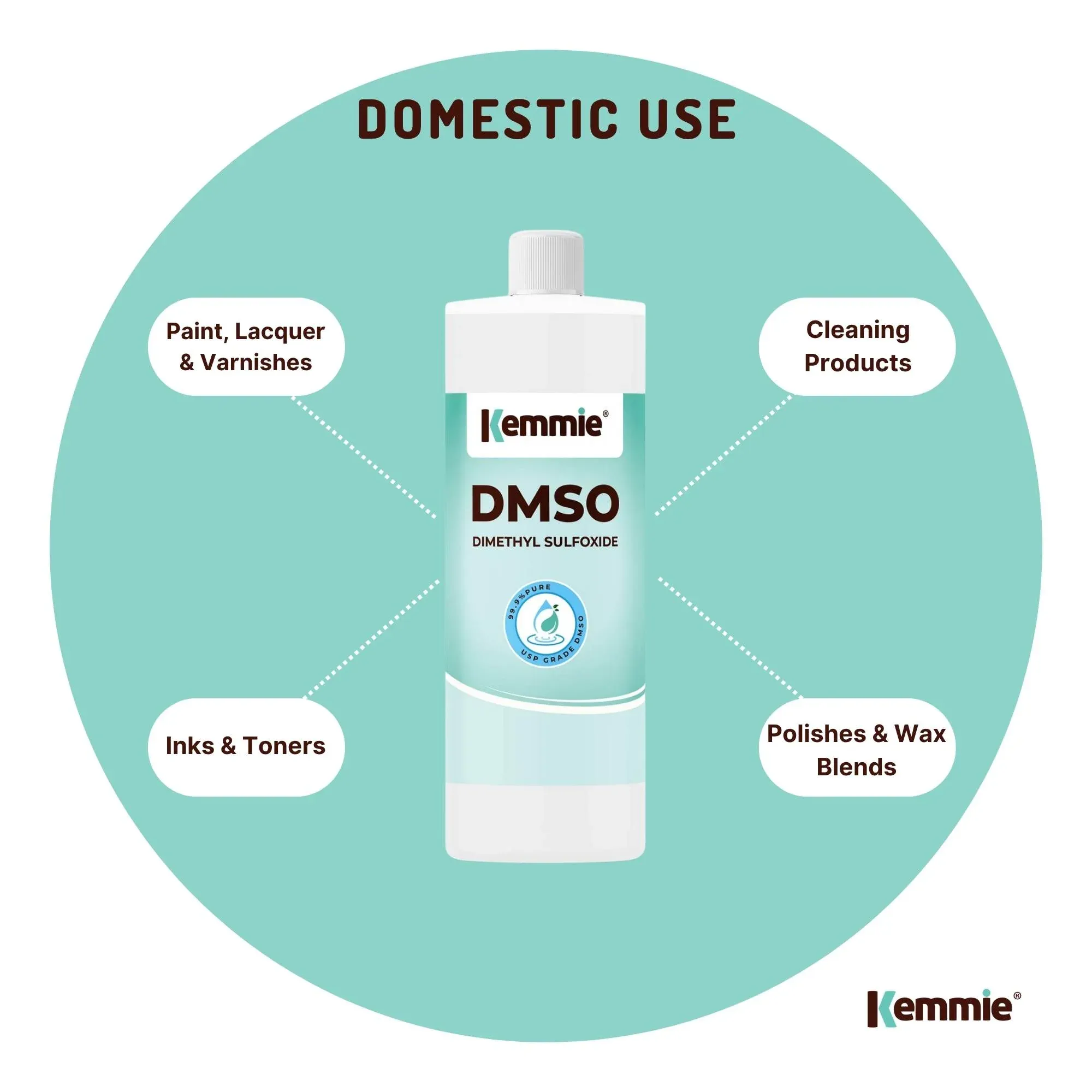 Kemmie 1L DMSO Liquid 99.9% Pure USP Grade Dimethyl Sulfoxide Solvent - Image 8