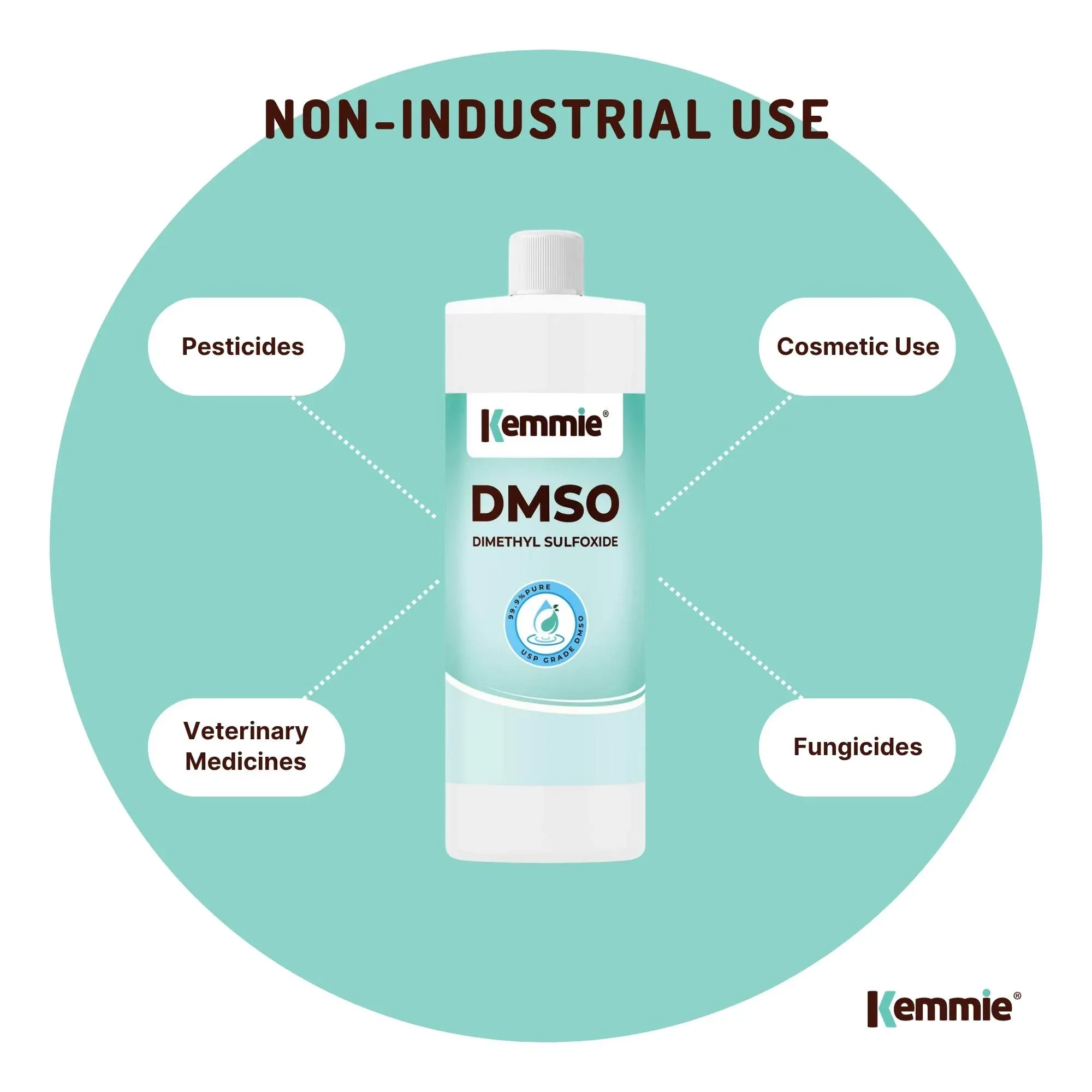 Kemmie 250ml DMSO Liquid 99.9% Pure USP Grade Dimethyl Sulfoxide Solvent - Image 7