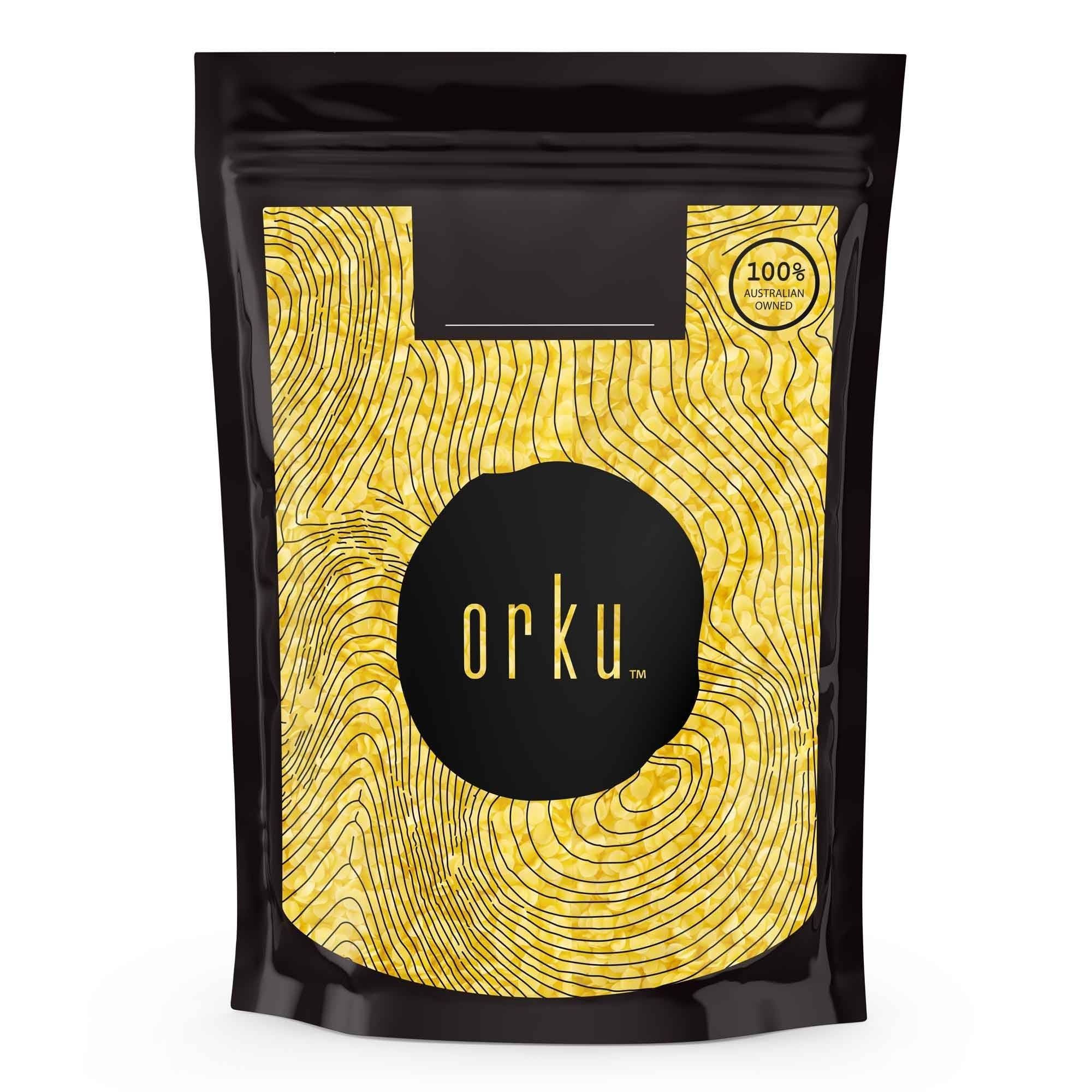 Orku 100g Organic Beeswax Pellets Yellow - Cosmetic Grade Pure Beeswax Pastilles