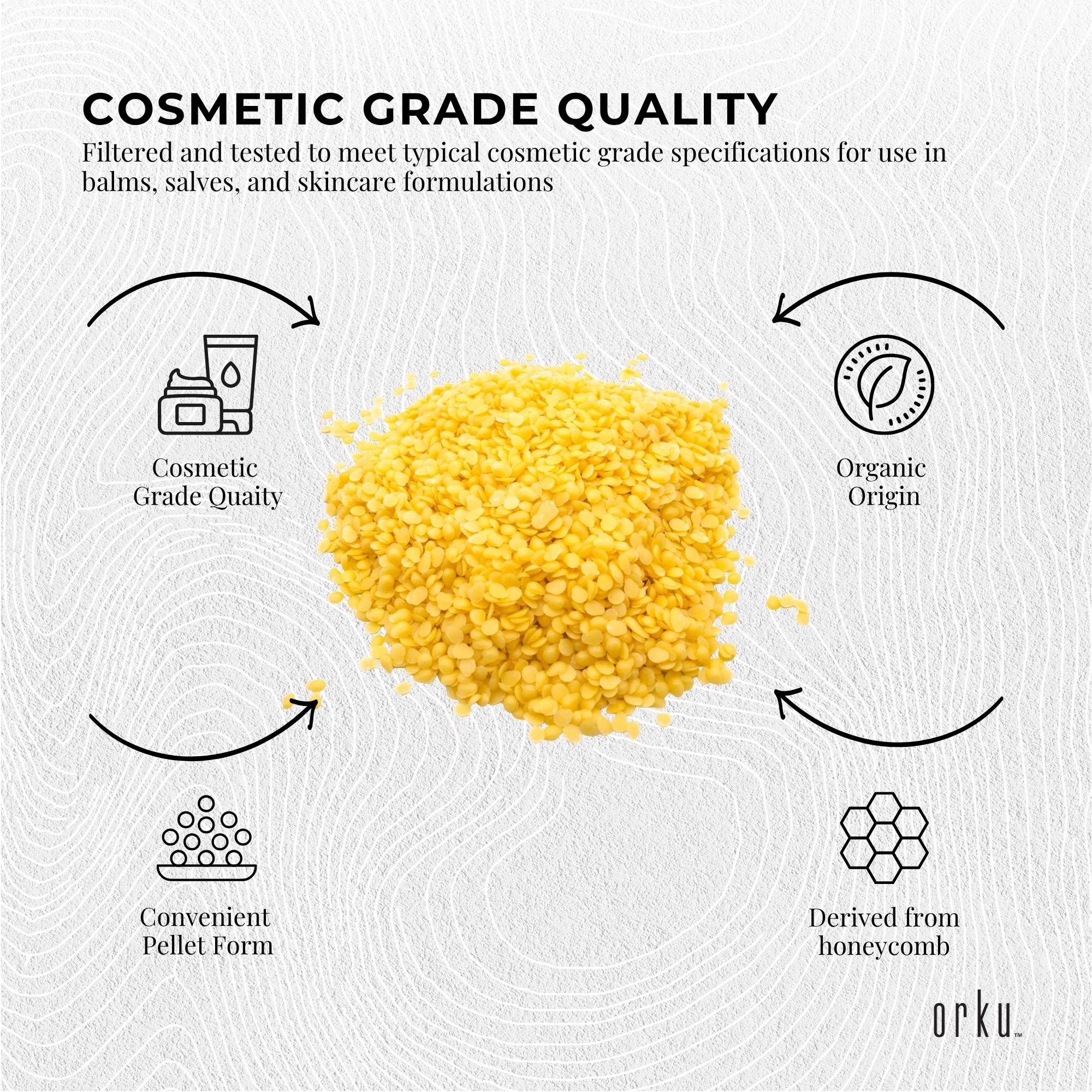 Orku 100g Organic Beeswax Pellets Yellow - Cosmetic Grade Pure Beeswax Pastilles - Image 7