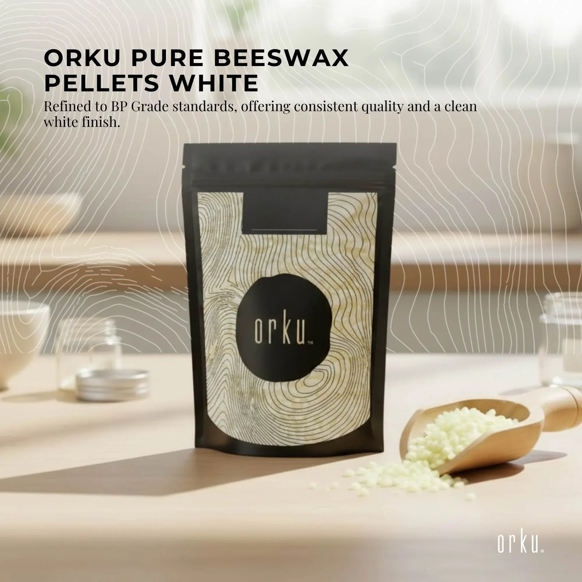Orku 400g Pure Beeswax Pellets White BP Grade Refined Beads - Candle Cosmetic DIY - Image 3
