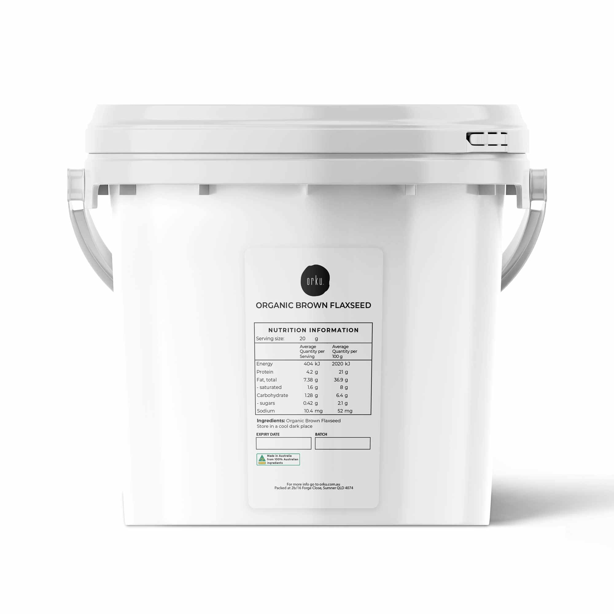 3.5kg Organic Brown Linseed Flaxseed Tub - Whole Flaxseed Non-GMO Omega 3-6