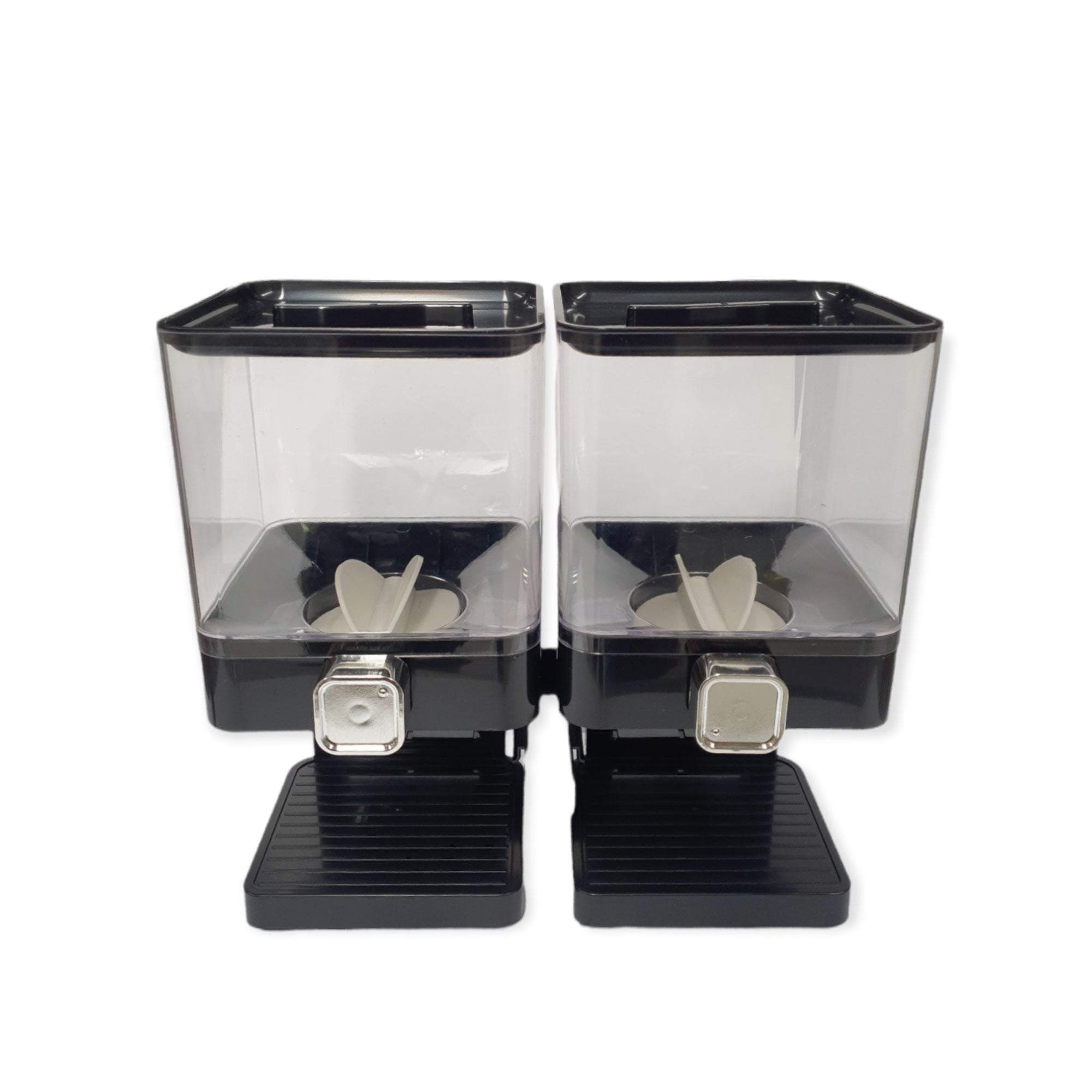 Double Cereal Dispenser Countertop Storage 3.7L - Black