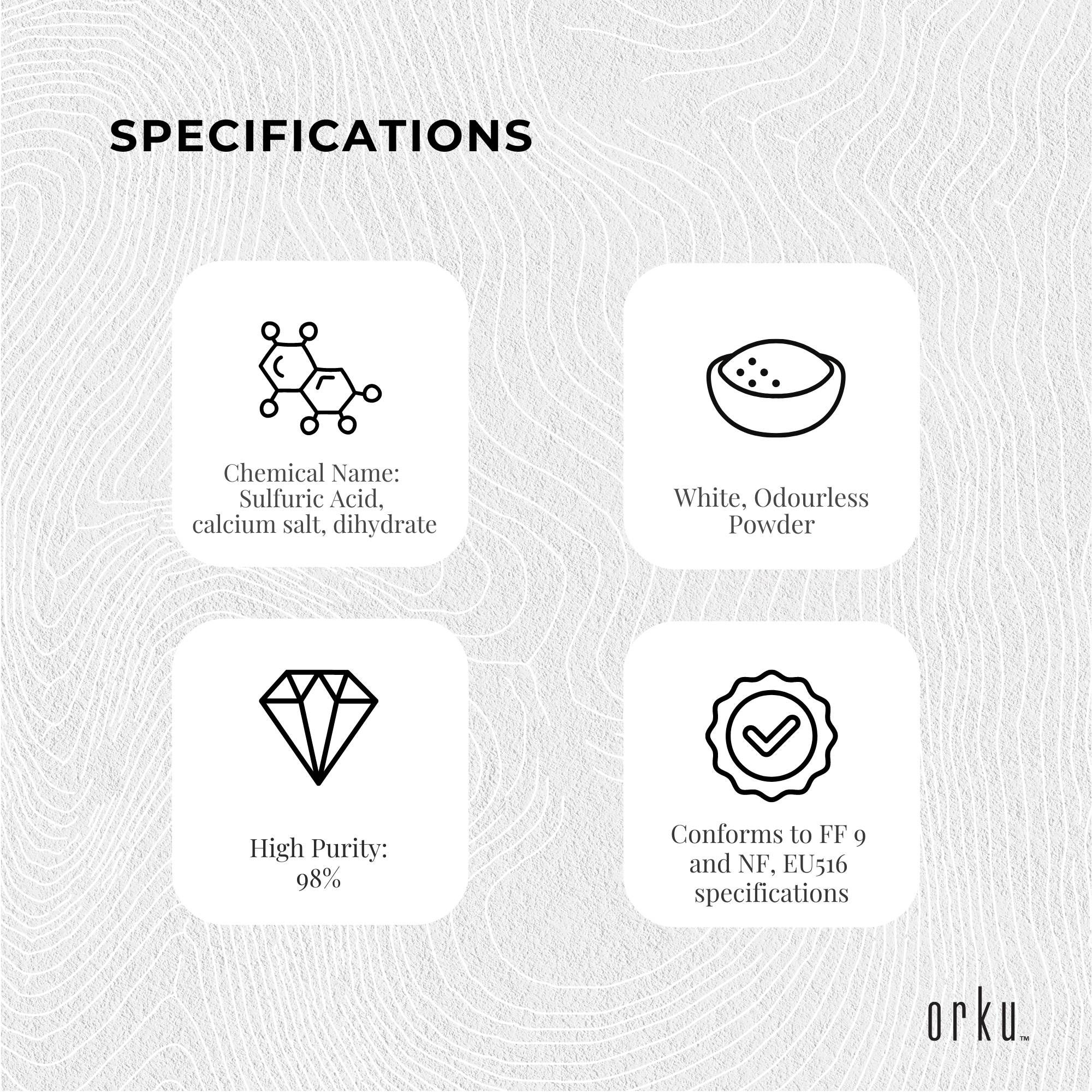 Orku 400g Fine Calcium Sulphate Gypsum Powder (Food Grade E516) - Image 9