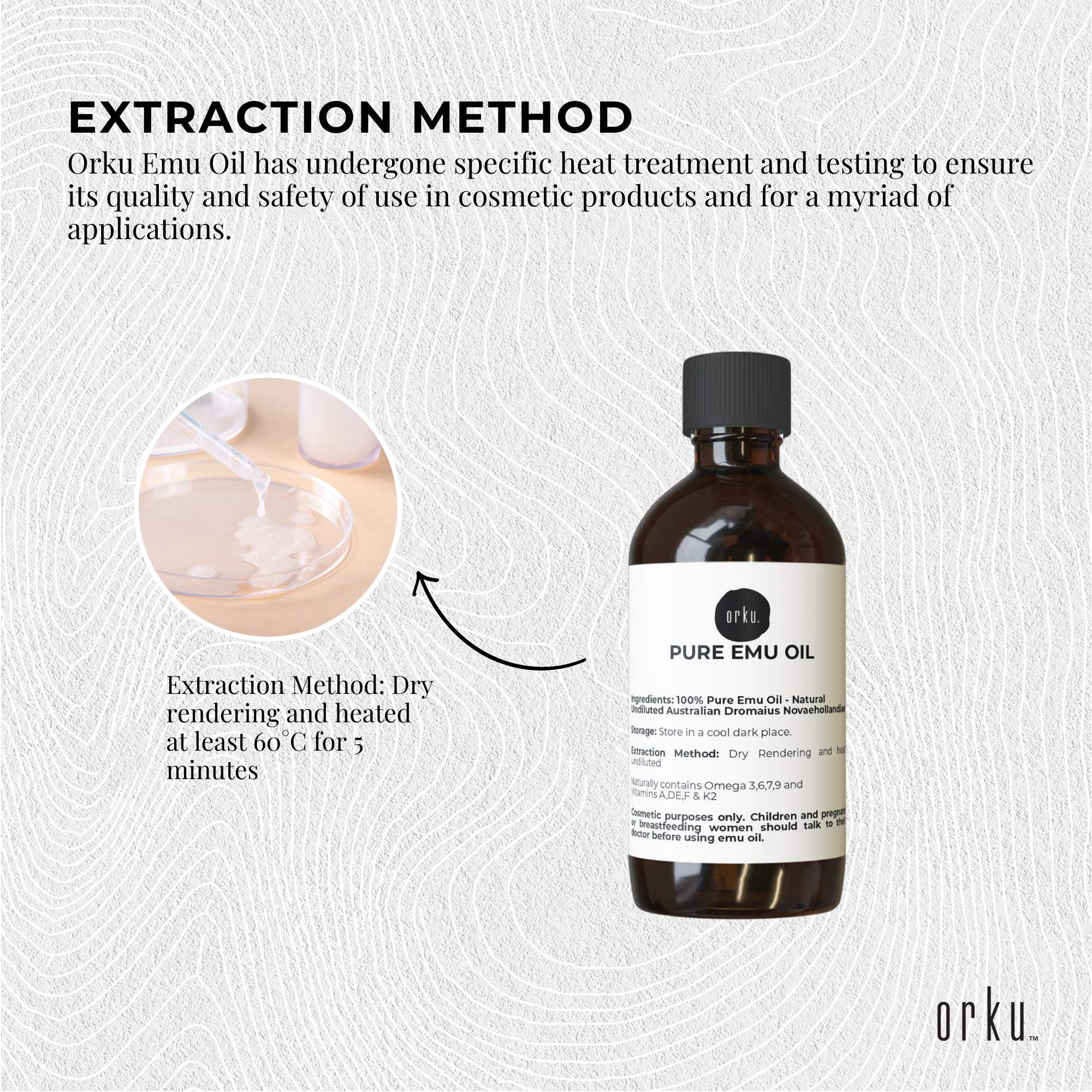 Orku 100ml Pure Emu Oil - Natural Undiluted Australian Dromaius Novaehollandiae - Image 4