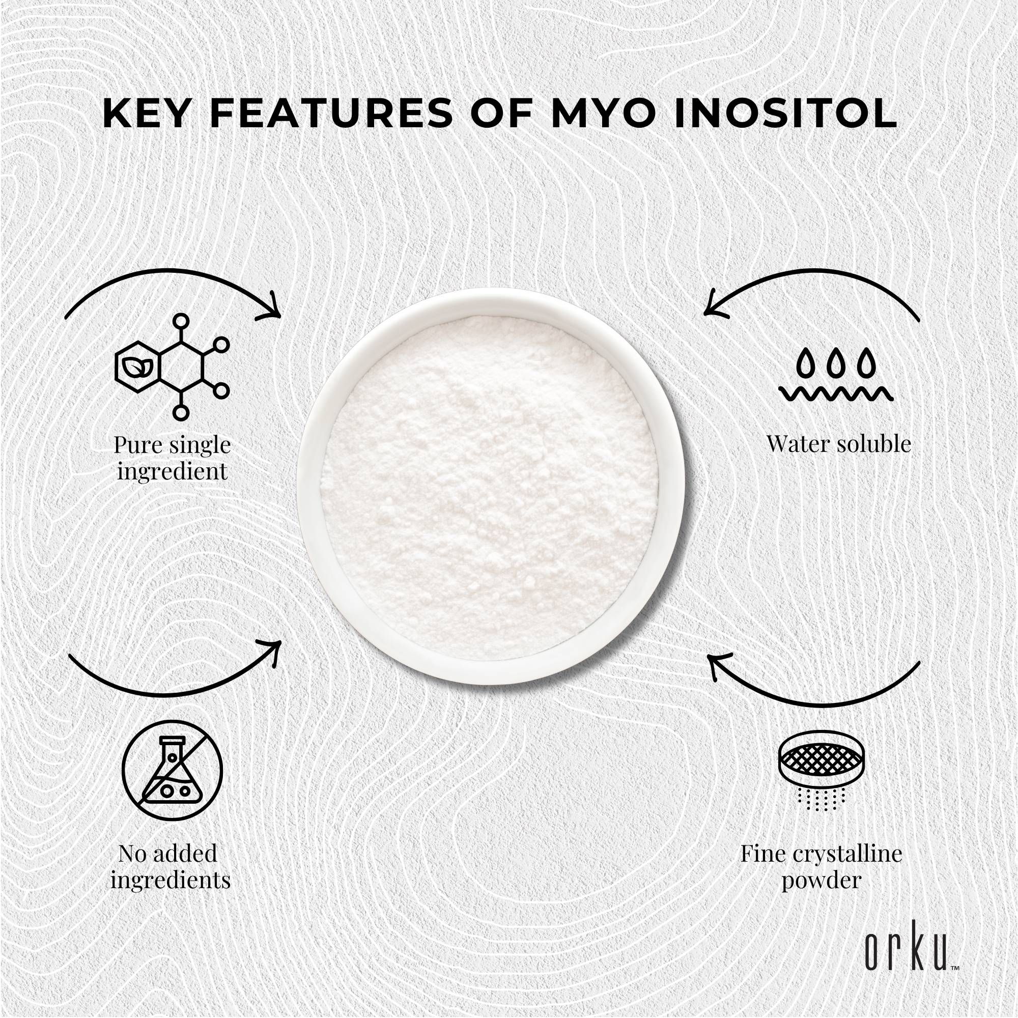 Orku 3.5Kg Myo Inositol Powder Tub - USP Grade High Purity Unflavoured - Image 6
