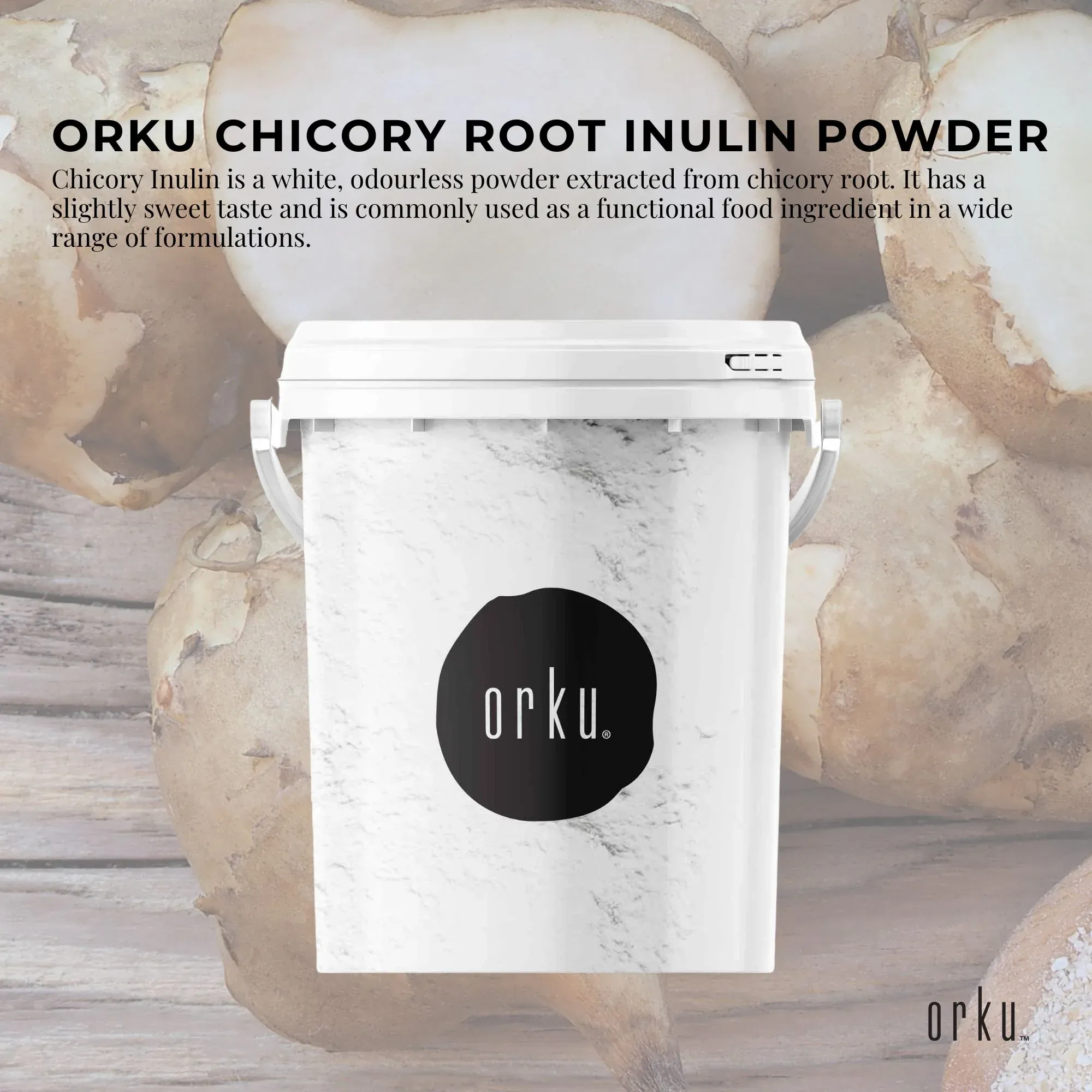 Orku 800g Chicory Root Inulin Powder Tub - Unflavoured Food Ingredient - Image 2
