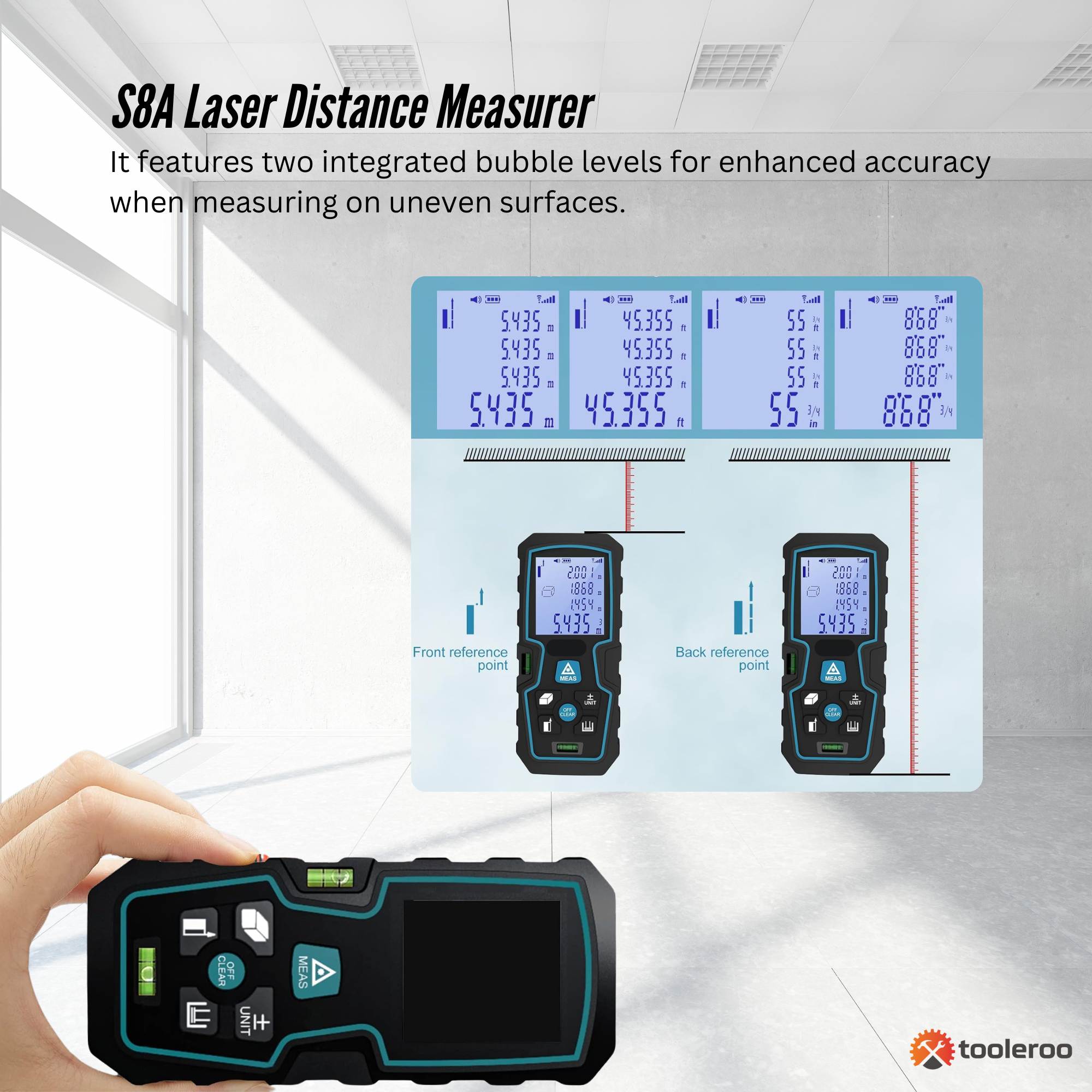 Tooleroo 40m Digital Laser Distance Measurer LCD Area Volume Meter - Image 7