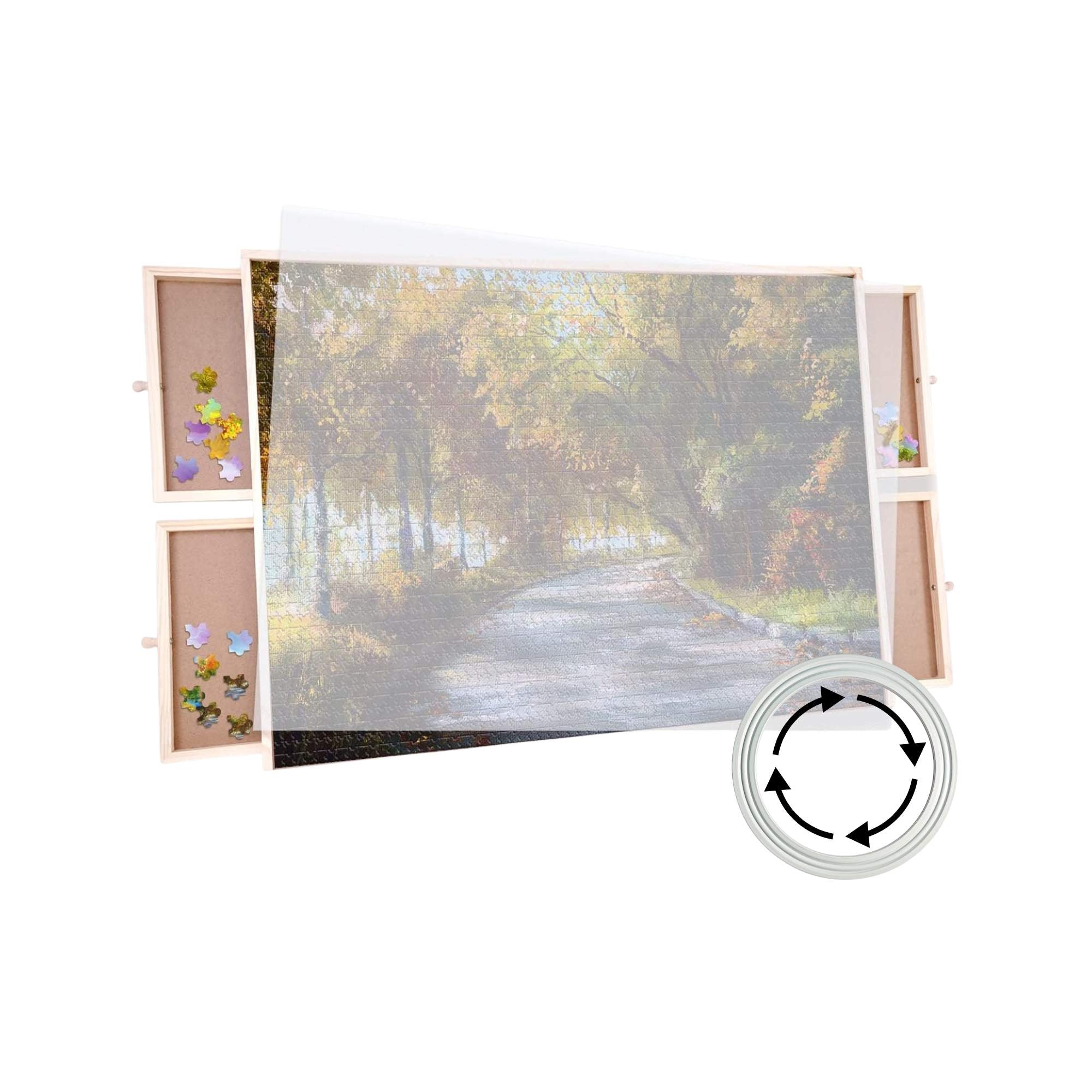 Social Hike Puzzle Board 1000 pcs Rotating 4 Drawers