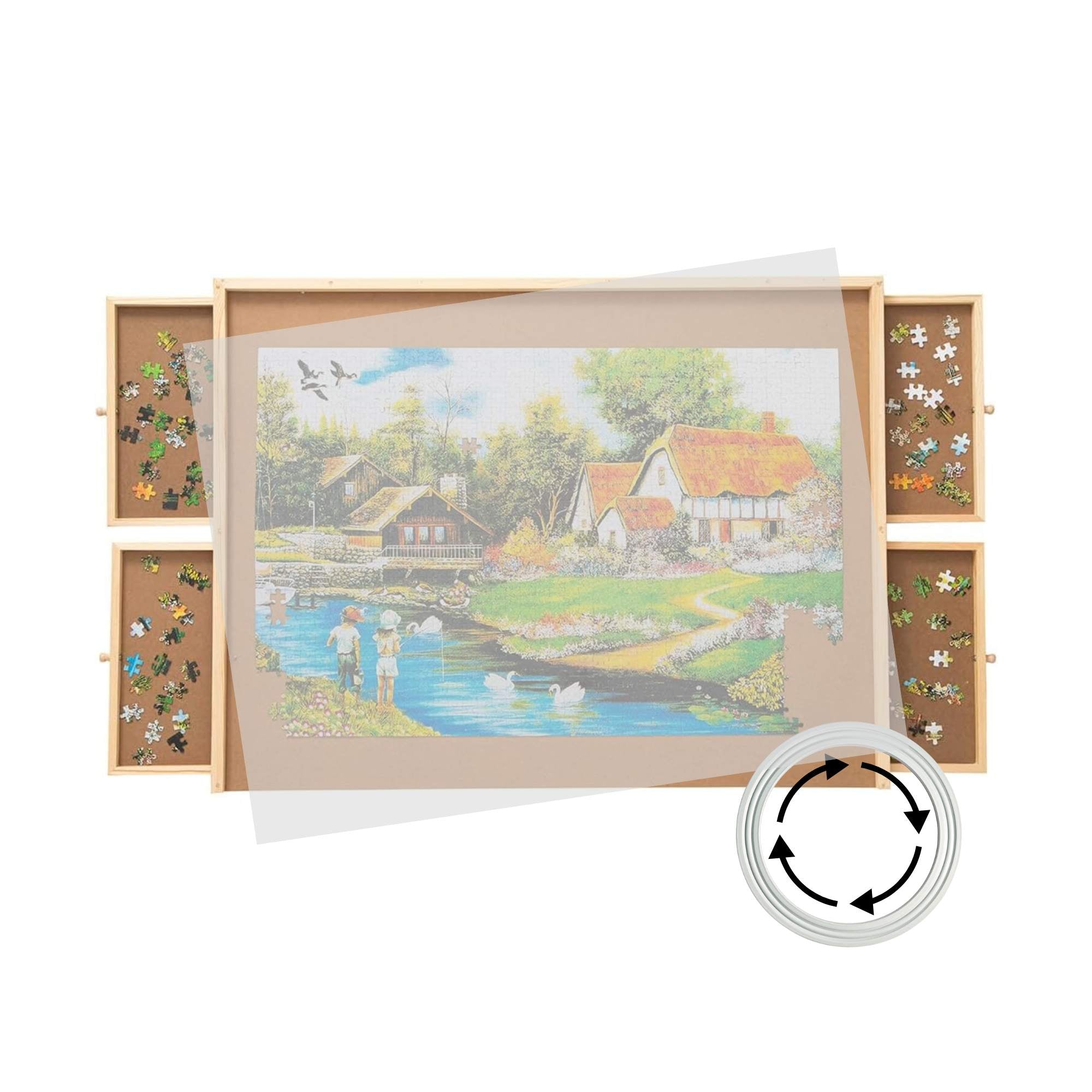 Social Hike Puzzle Board 1500 pcs Rotating 4 Drawers