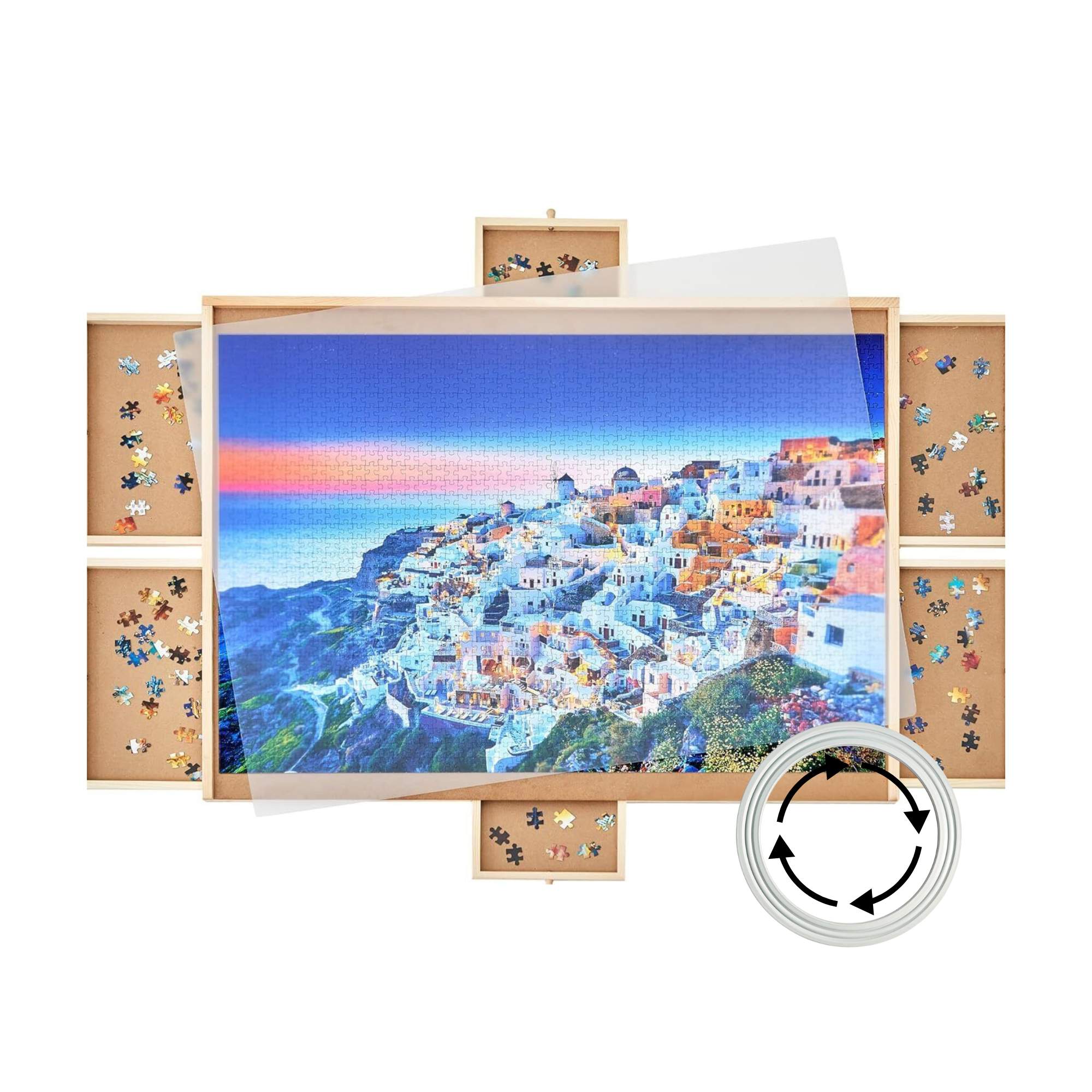 Social Hike Puzzle Board 1500 pcs Rotating 6 Drawers