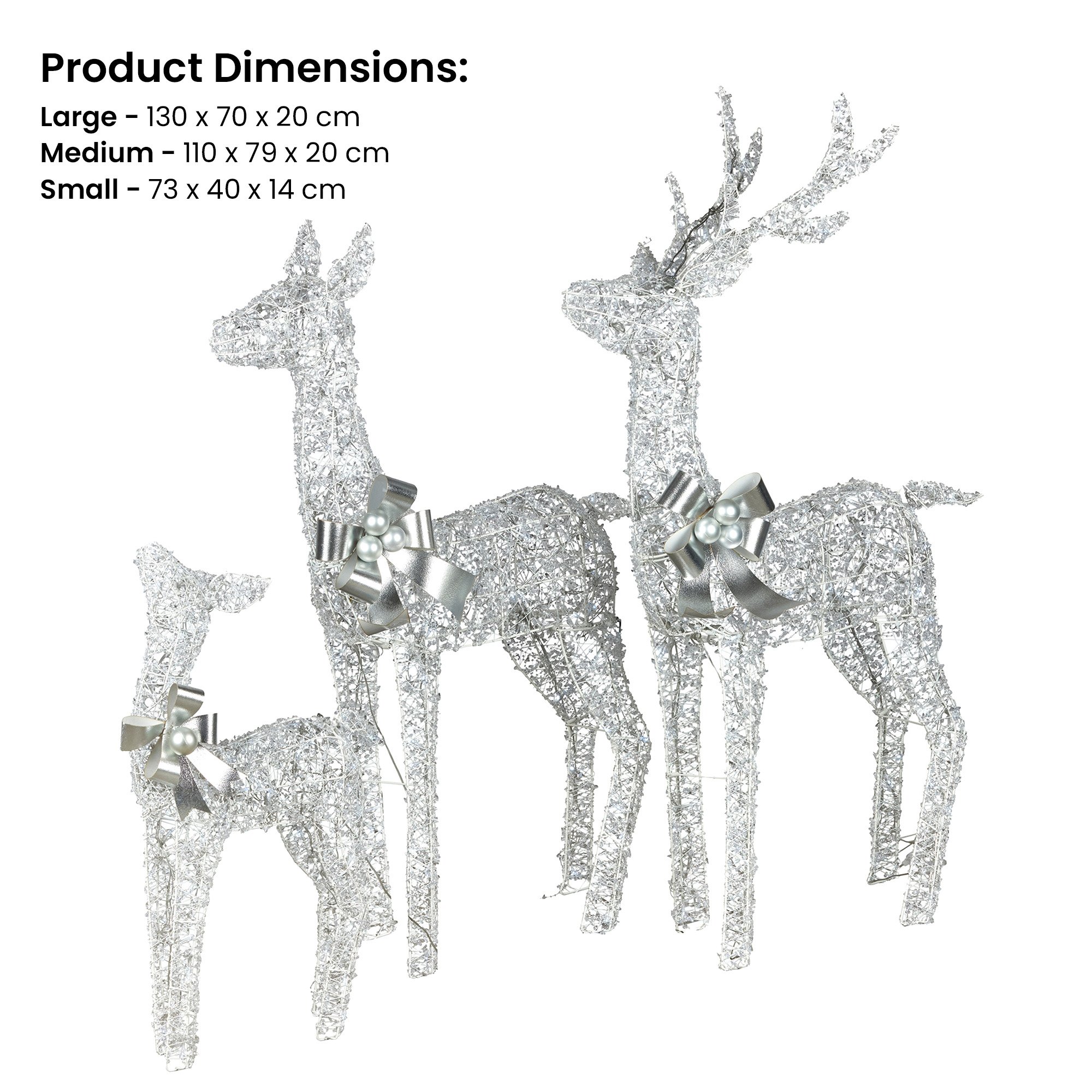 Christabelle Christmas Reindeer Display Set 3 Silver - Image 3