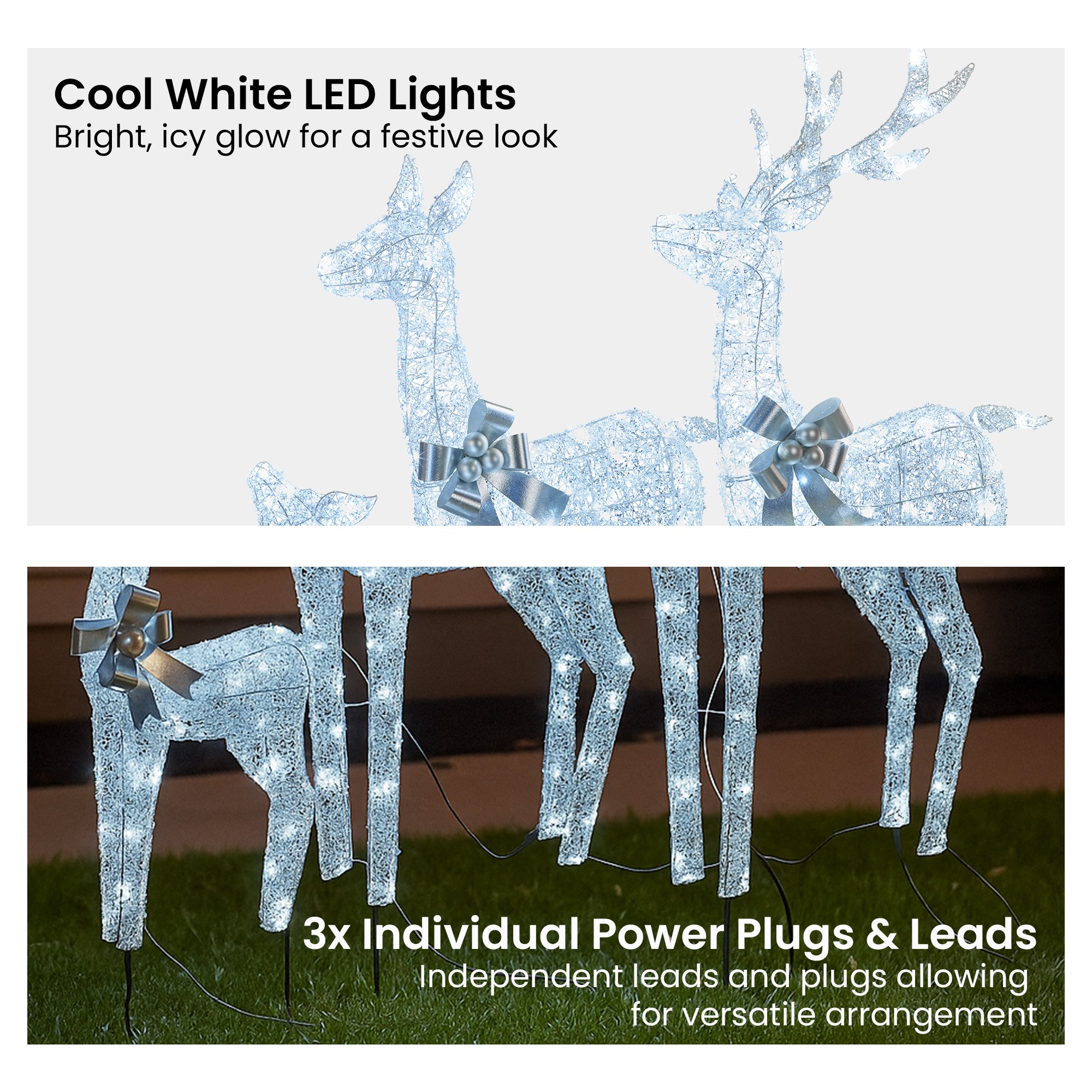Christabelle Christmas Reindeer Display Set 3 Silver - Image 5