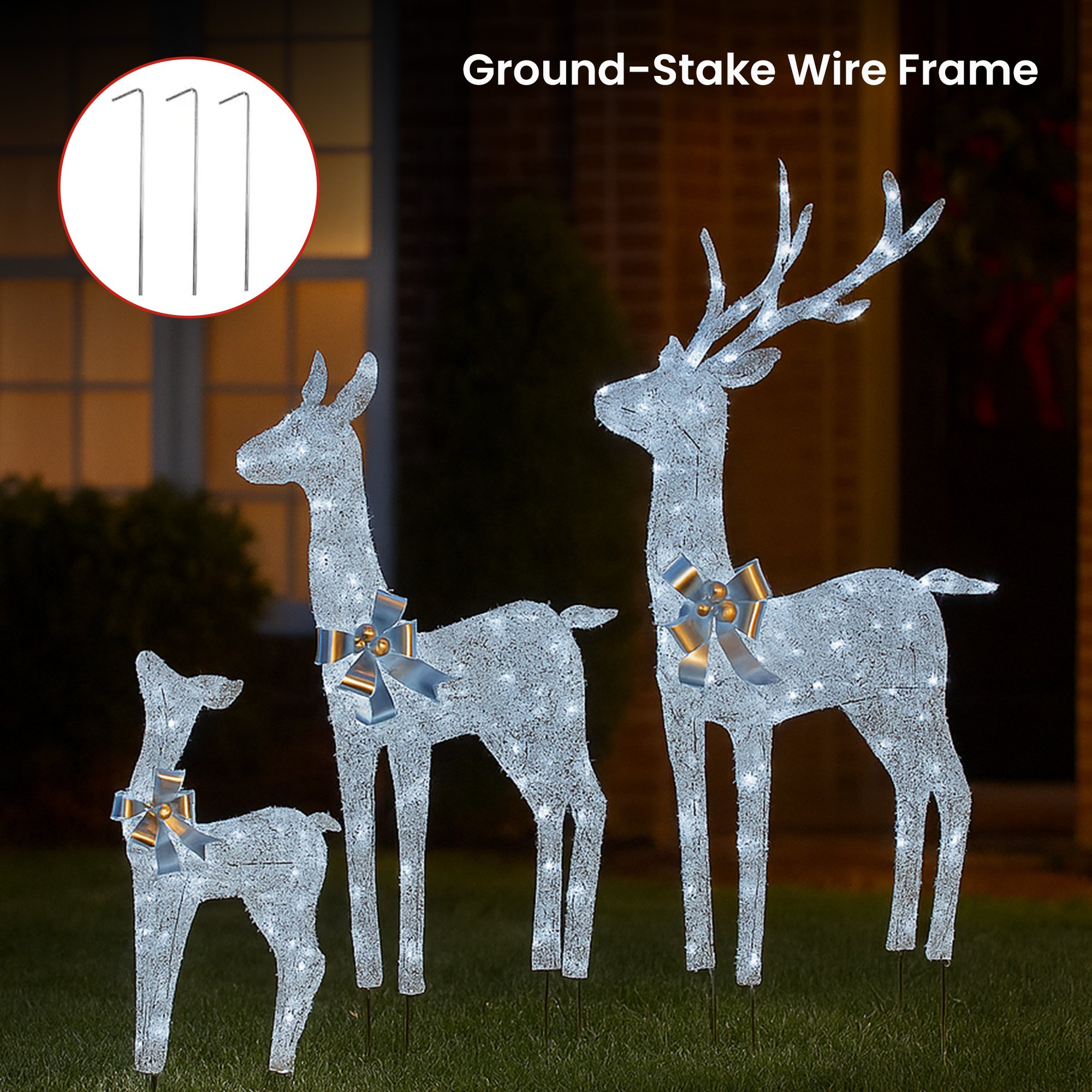 Christabelle Christmas Reindeer Display Set 3 Silver - Image 6