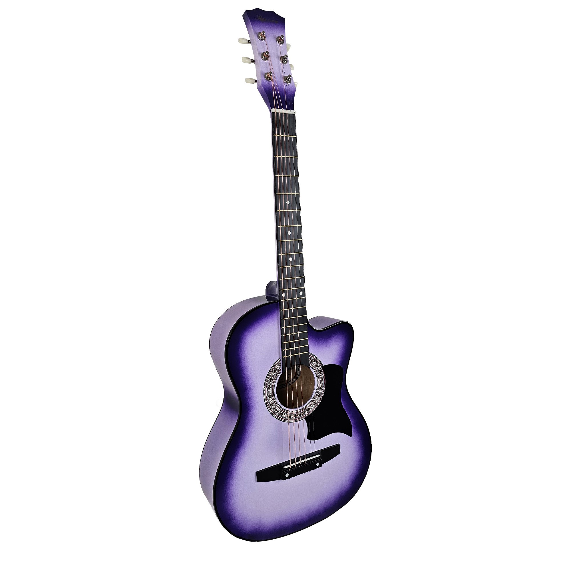 Karrera 38" Cutaway Acoustic Guitar with Bag – Purple Burst