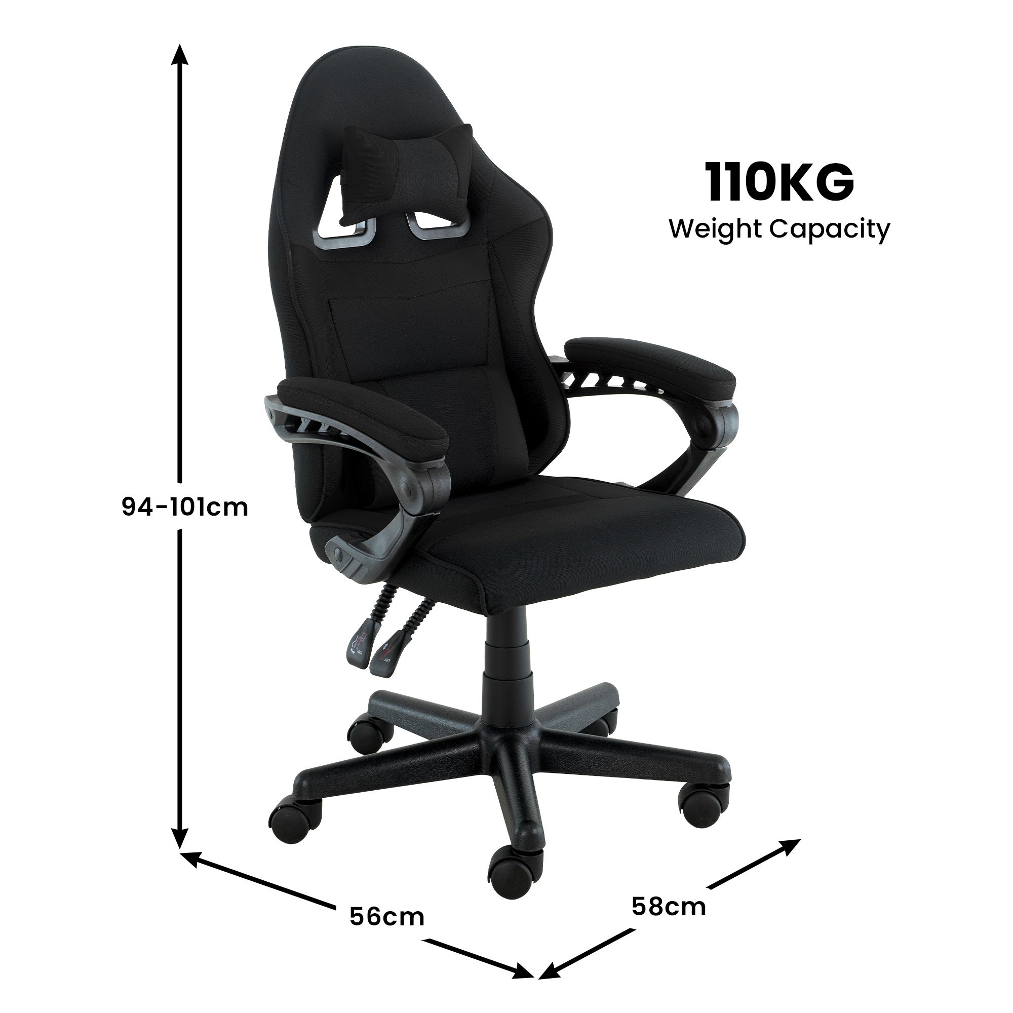 Sarantino Antre Kids Study Gaming Chair Black - Image 4