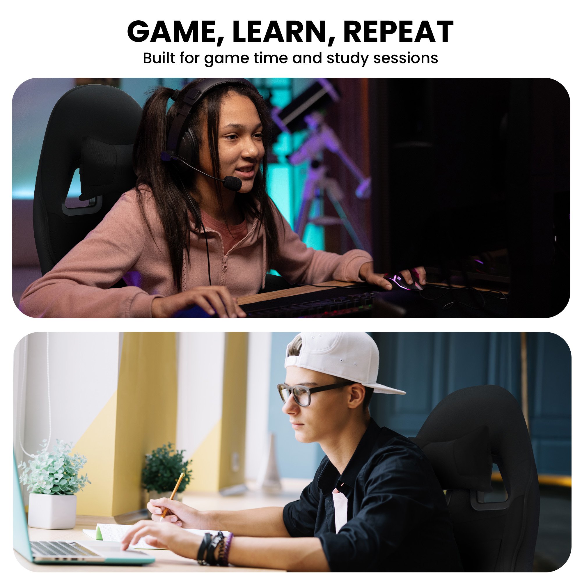 Sarantino Antre Kids Study Gaming Chair Black - Image 6