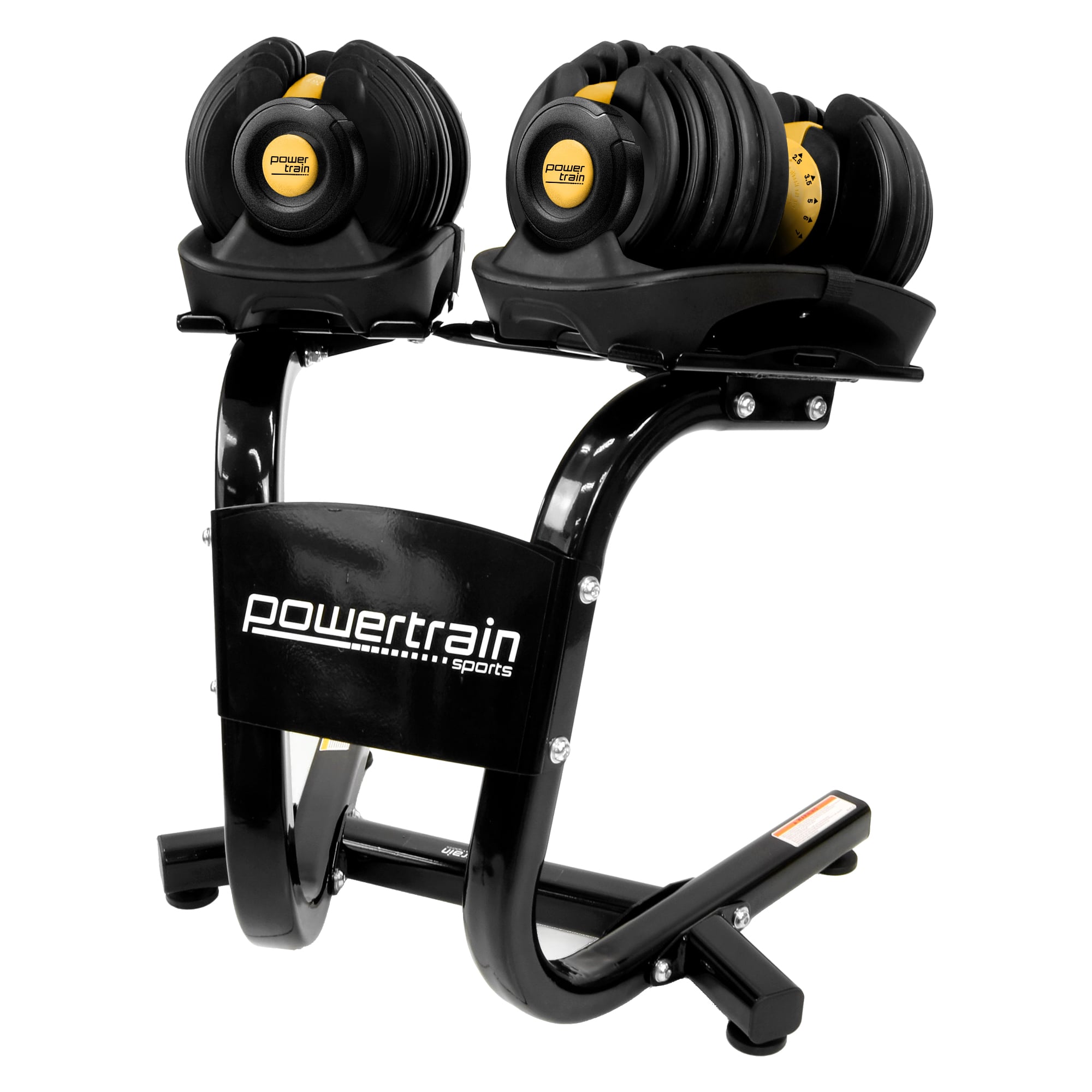 Powertrain 48kg Adjustable Dumbbell Set with Stand Gold