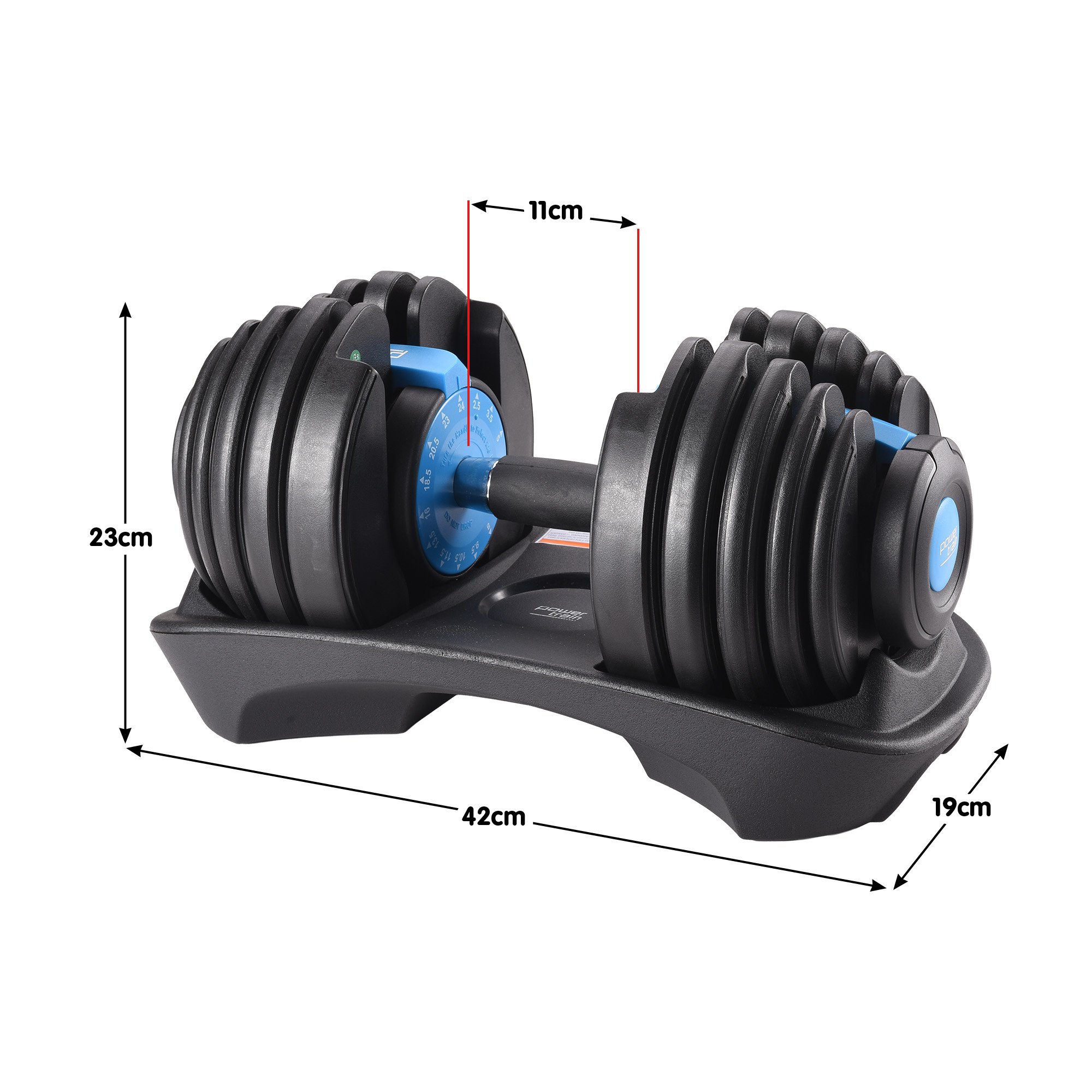 Powertrain 2x 24kg Adjustable Dumbbell Home Gym Set - Image 2