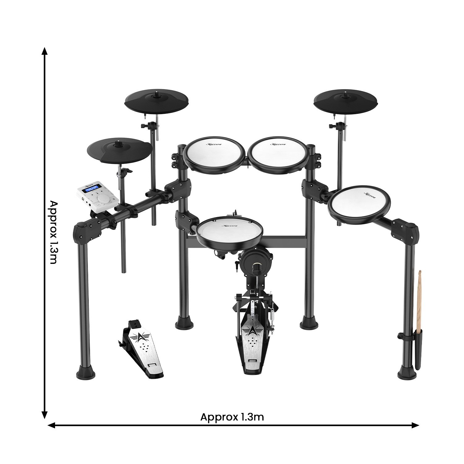 Karrera X23 Electronic Drum Kit with Sound Module and Mesh Heads - Image 3