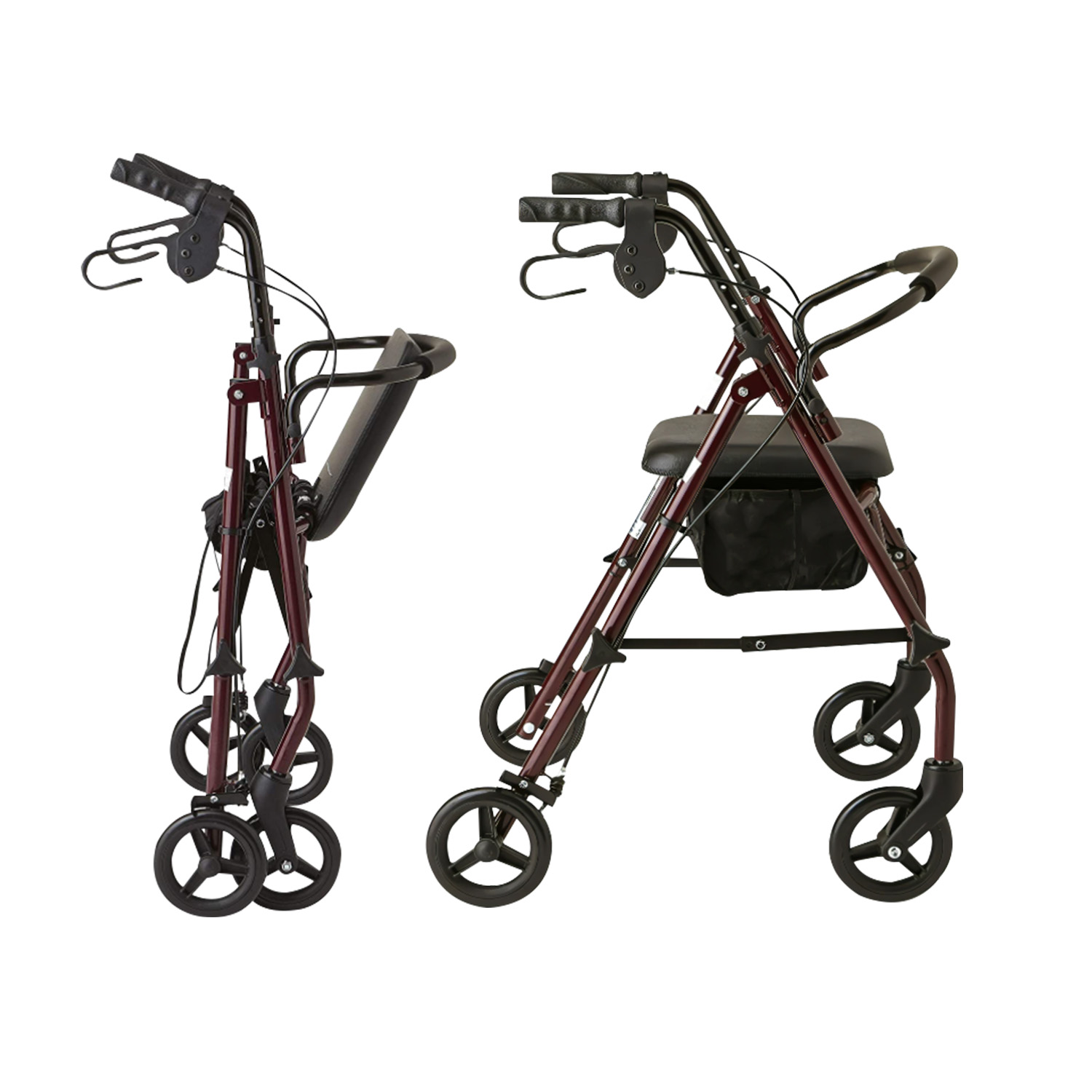 Orthonica Foldable Steel Frame 4-Wheel Rollator Mobility Walker - Image 4
