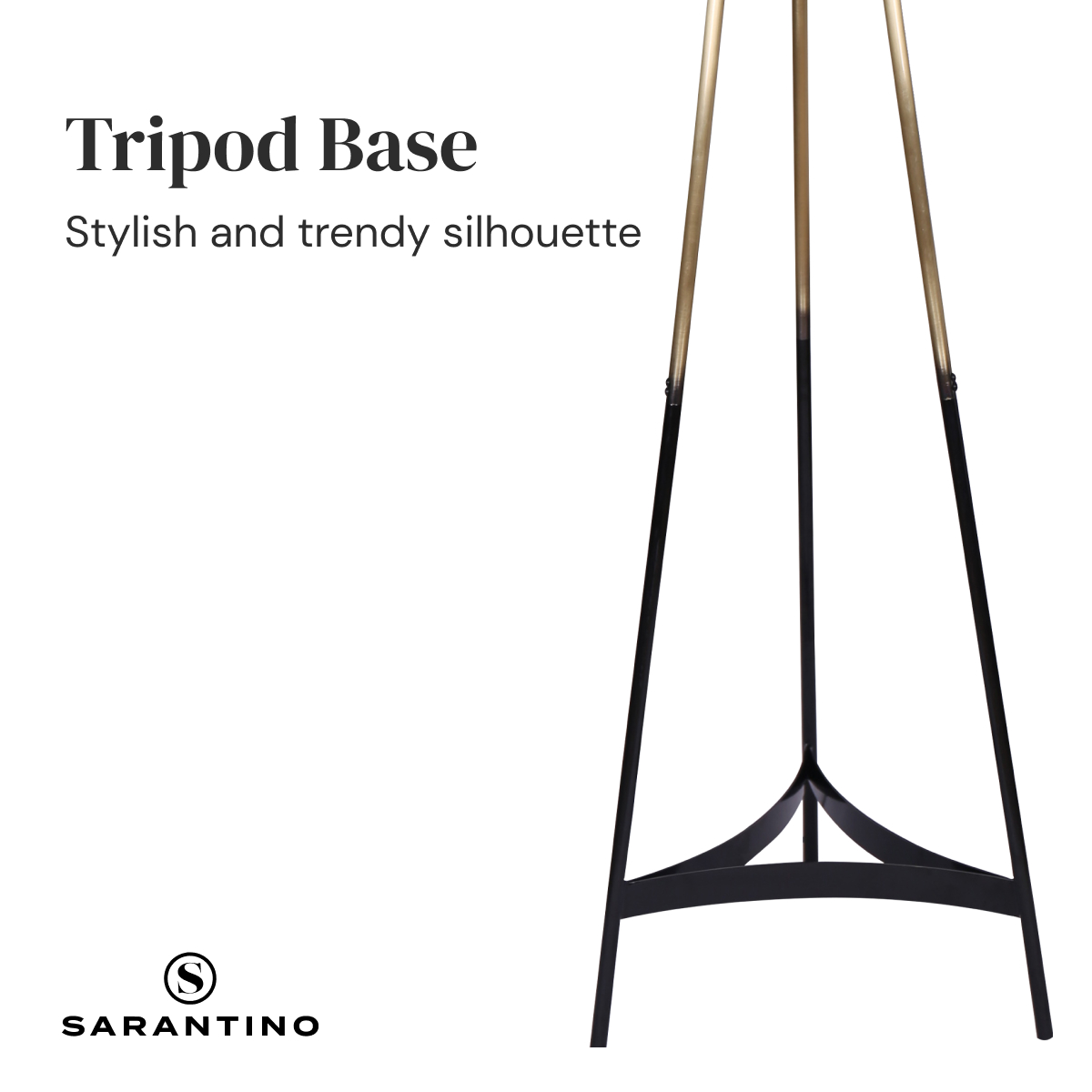 Sarantino Metal Tripod Electric Floor Lamp Gradient Finish - Image 2