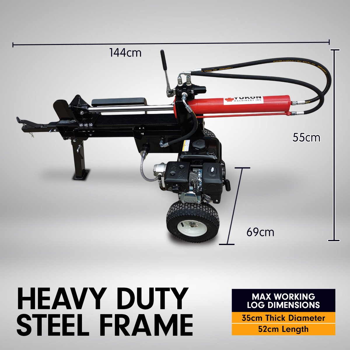 Yukon 18 Ton Petrol Log Splitter Wood Cutter Hydraulic Ram Wood Cutter Firewood Chopper - Image 5