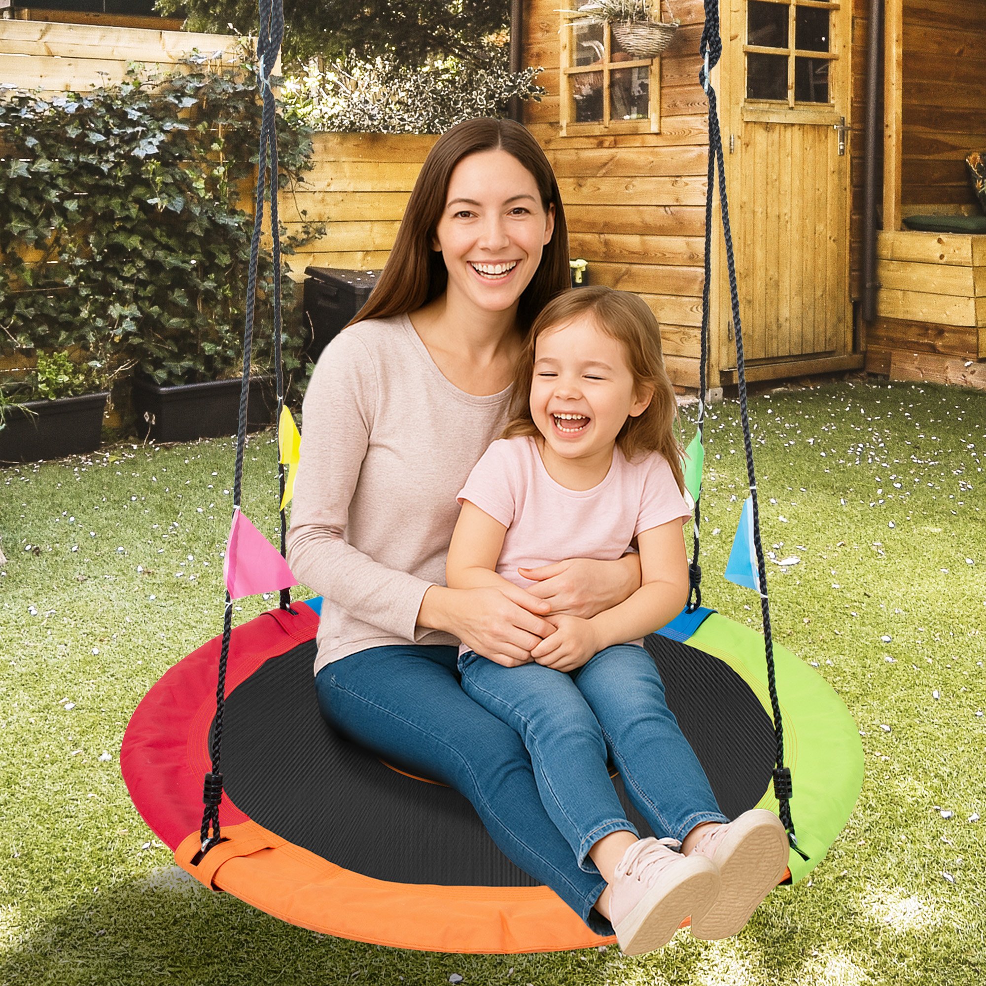 Kahuna Kids 1.2m Tree Saucer Swing Set Round 400kg Capacity with Straps - Image 7
