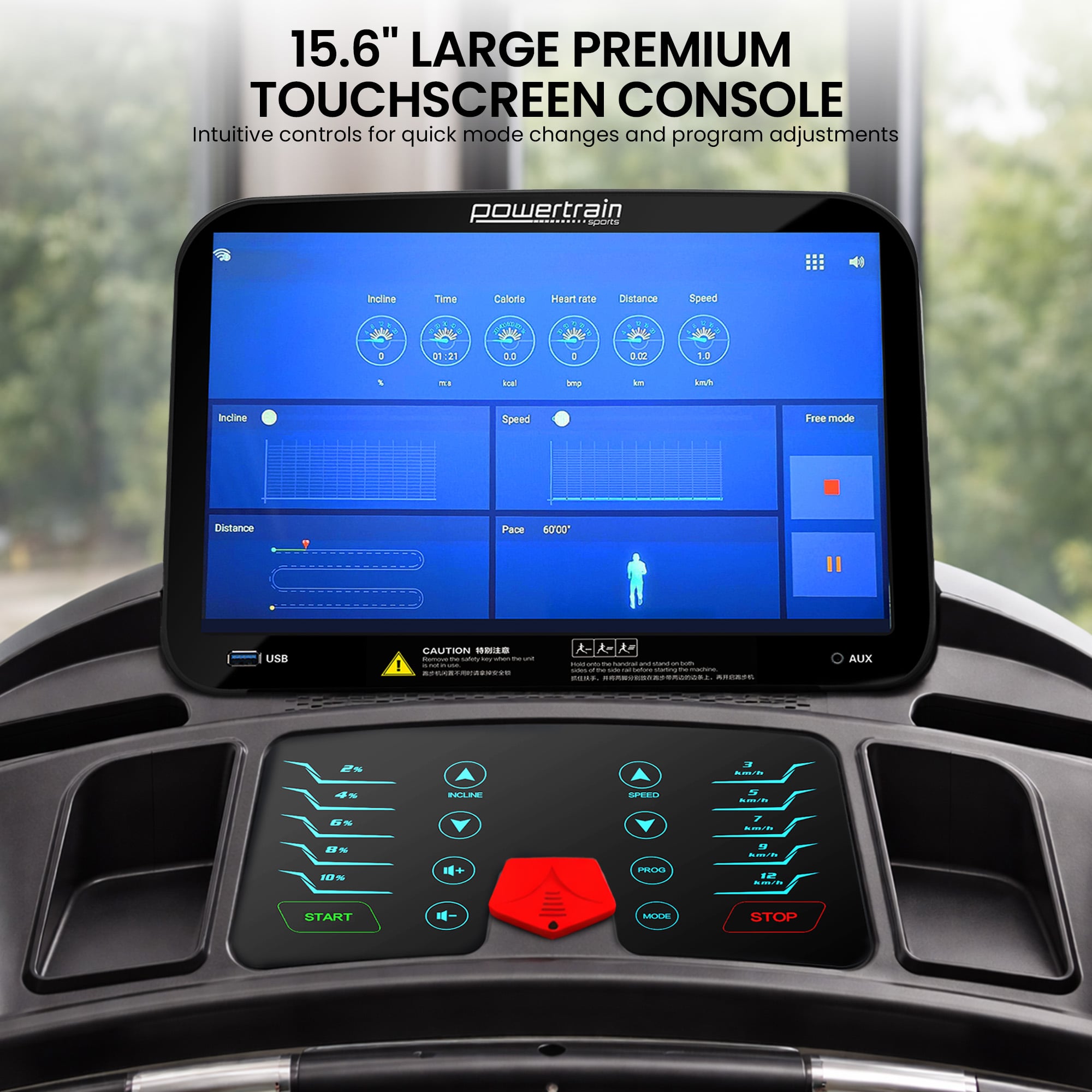 Powertrain V1100 Treadmill with Wifi Touch Screen - Image 8