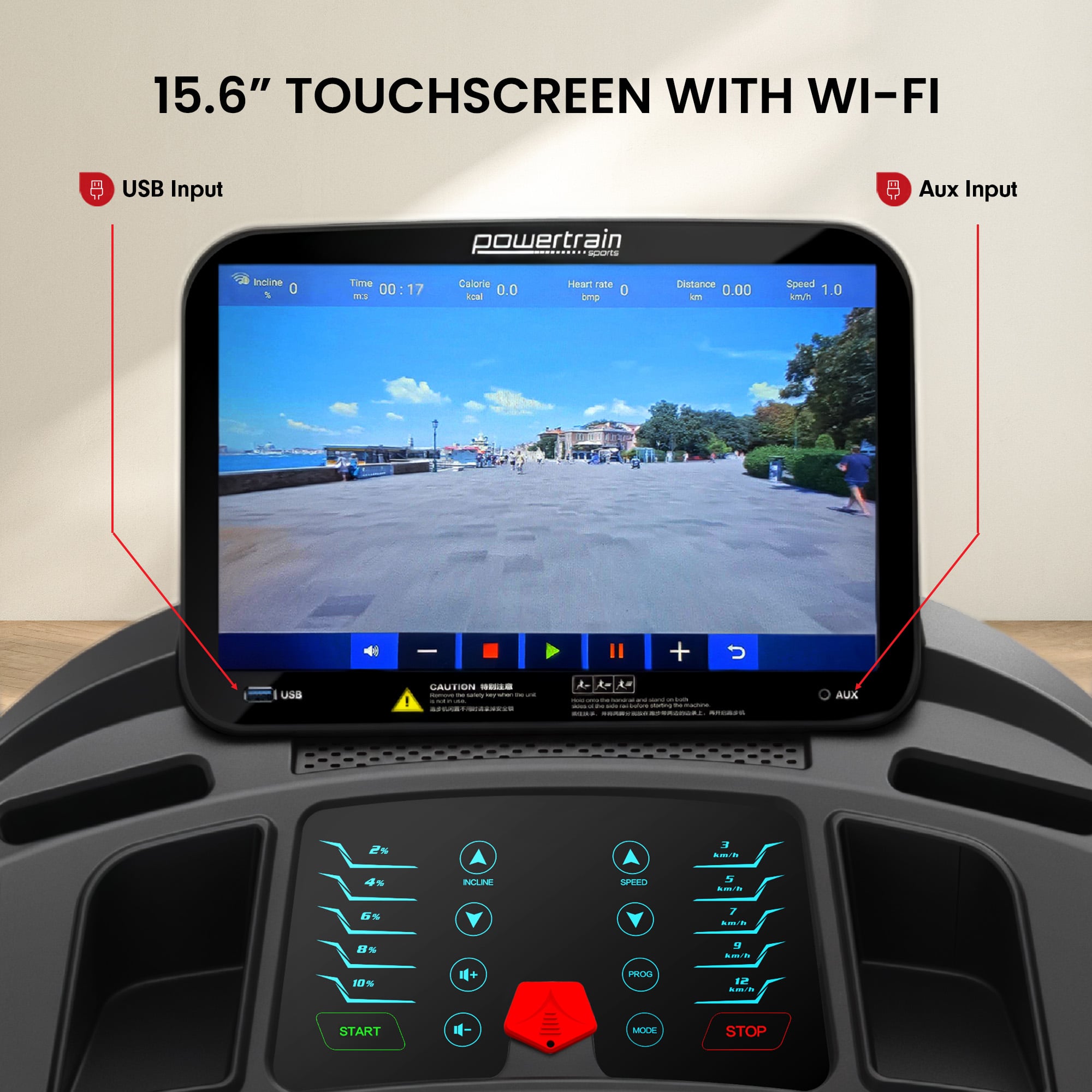 Powertrain V1100 Treadmill with Wifi Touch Screen - Image 12