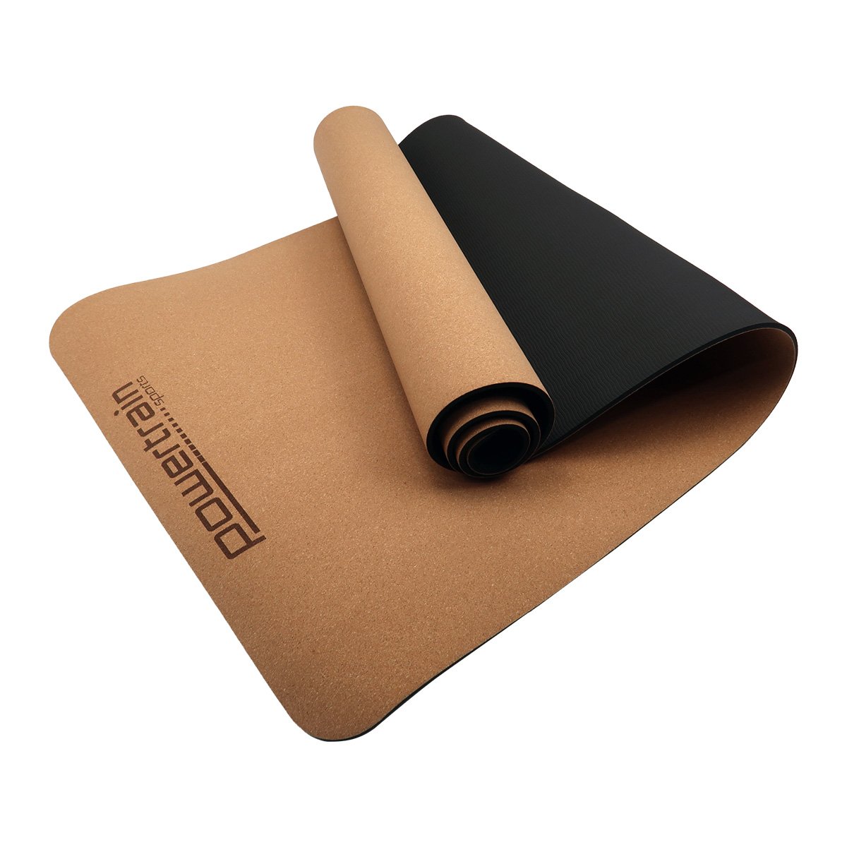 Powertrain Cork Yoga Mat with Carry Straps Plain