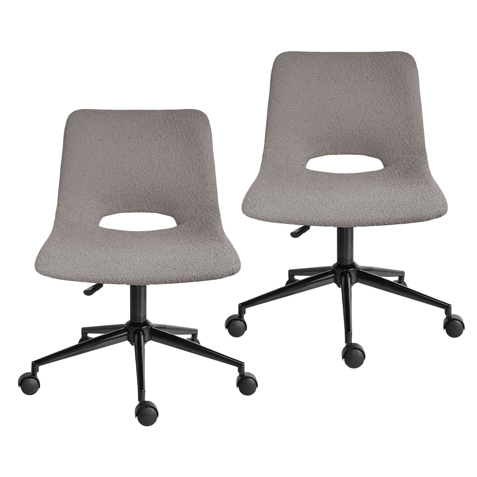 2 Set Office Desk Chair Loop Yarn Fabric HALO GREY