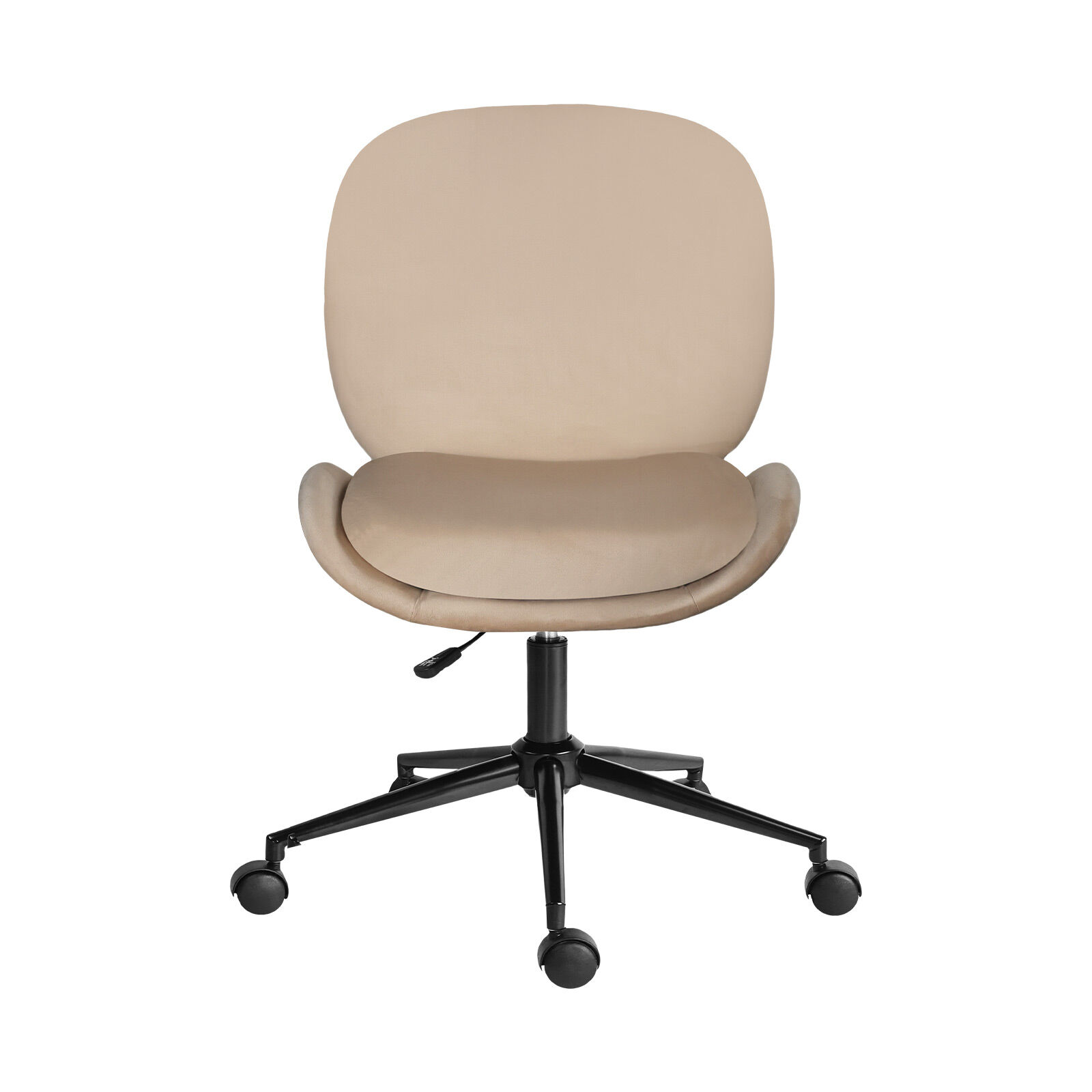 Office Desk Chair Velvet Armless Swivel Pale Khaki