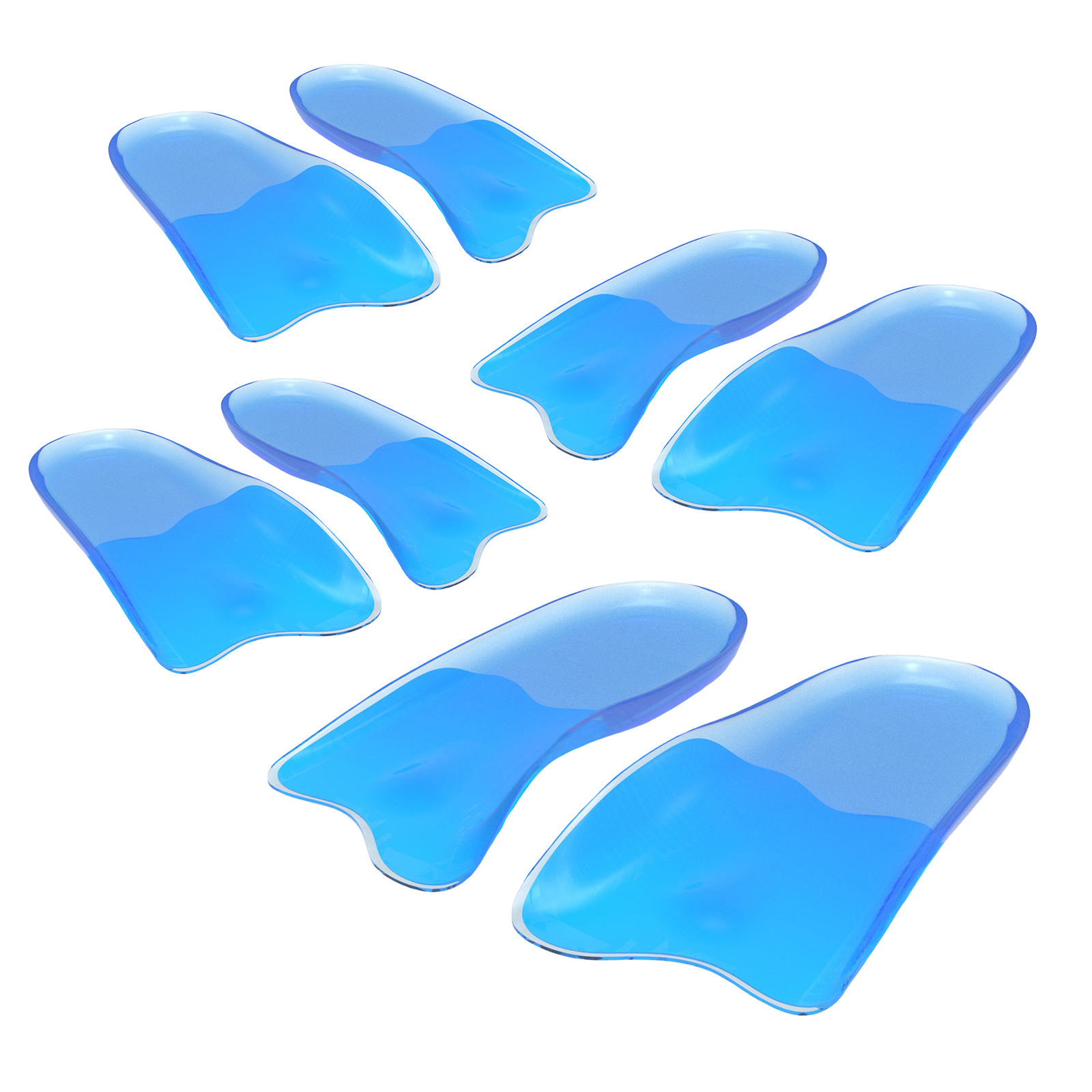 Half Insoles L Size Gel Arch Support Foot Pads (4 Pairs)