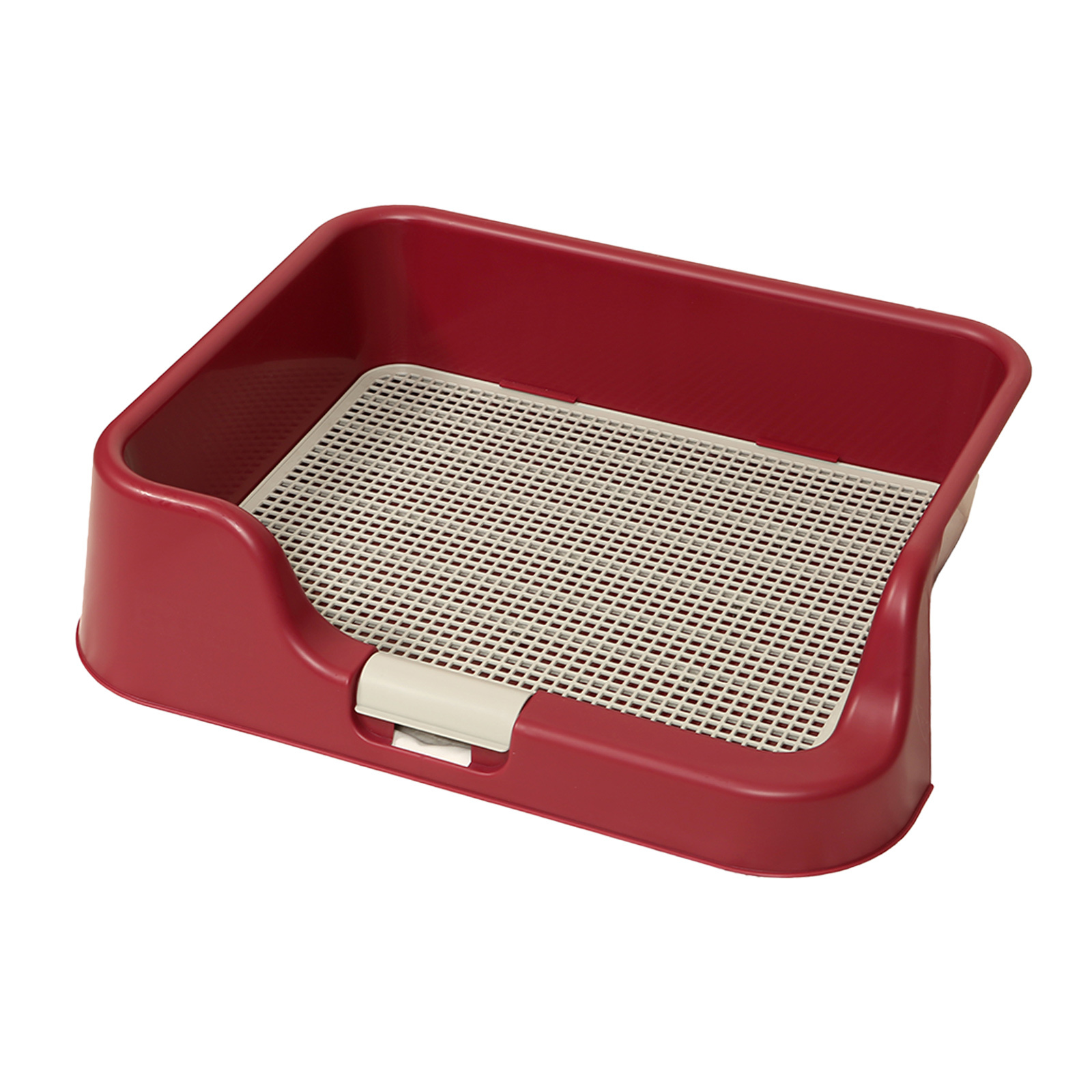 Dog Pet Potty Tray Training Toilet Raised Walls Wine