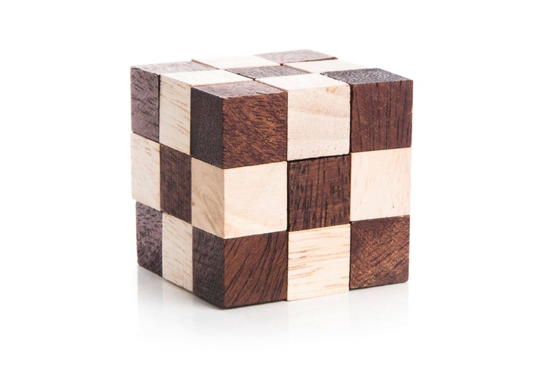 4 individual brainteaser wooden puzzles in a gift wooden box - Image 3