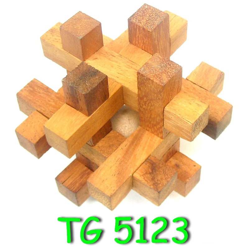 4 individual brainteaser wooden puzzles in a gift wooden box - Image 5