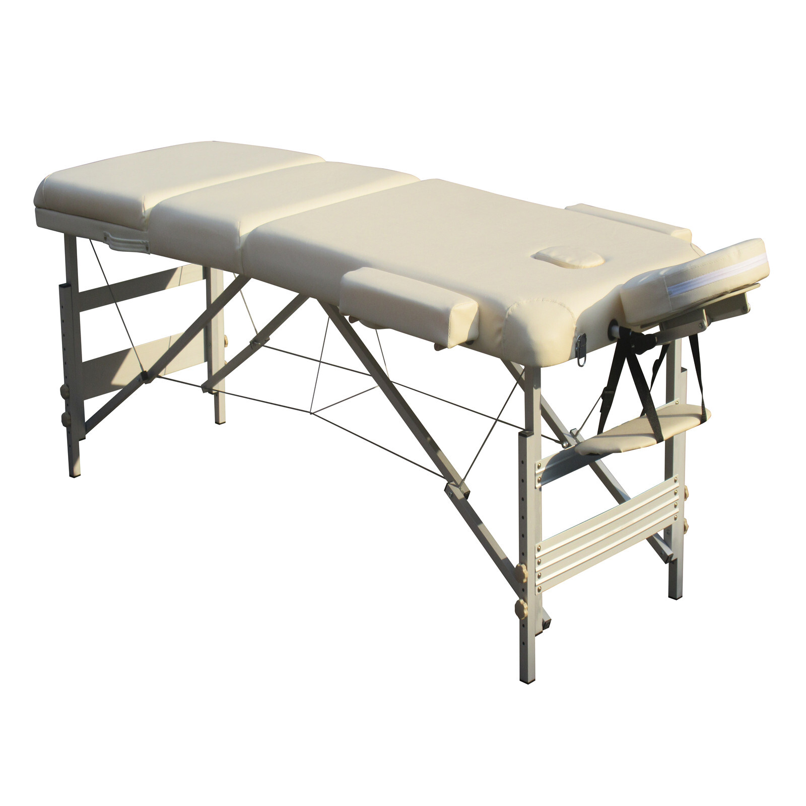 YES4HOMES 3 Fold Portable Aluminium Massage Table – Beige - Image 8