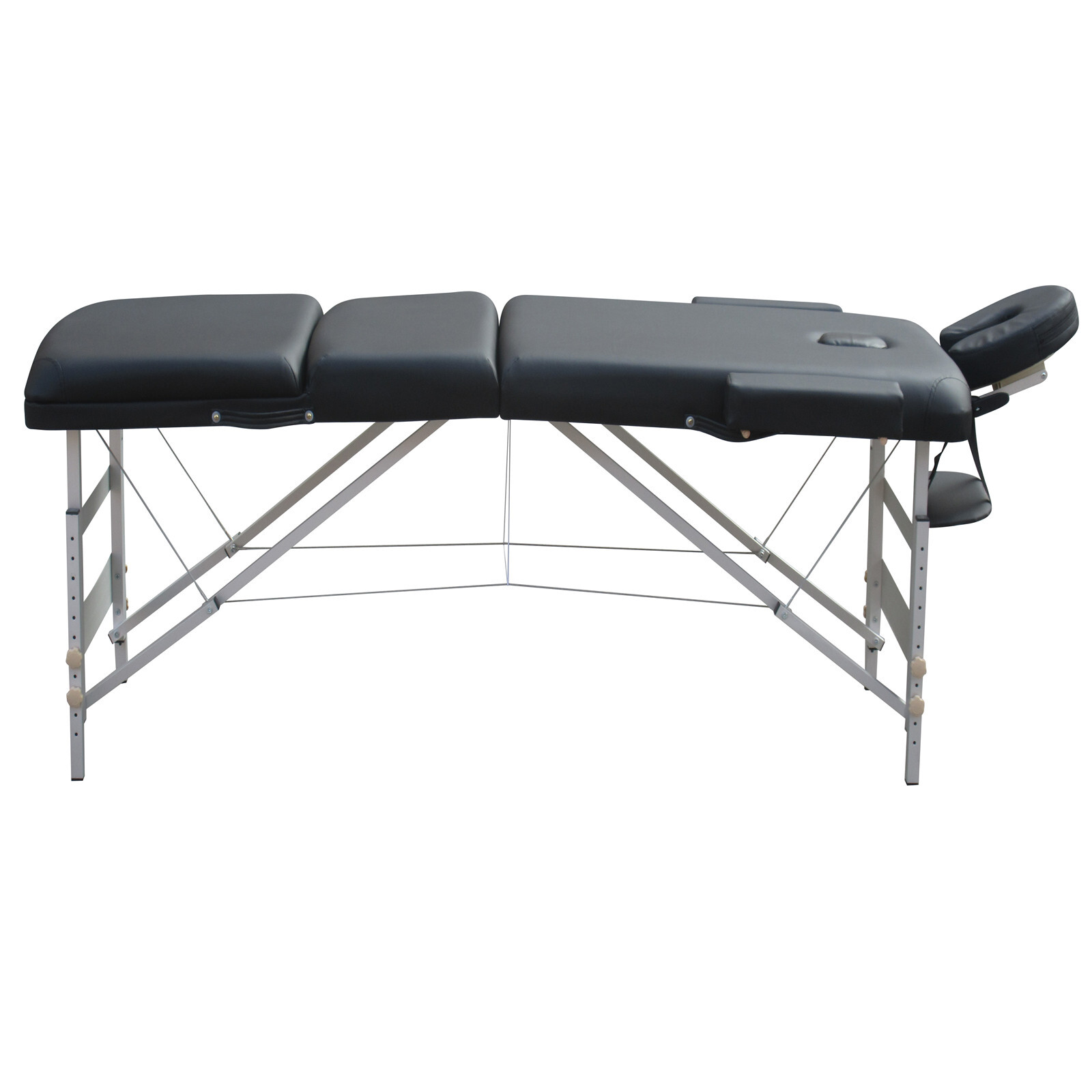 YES4HOMES 3 Fold Portable Aluminium Massage Table – Black