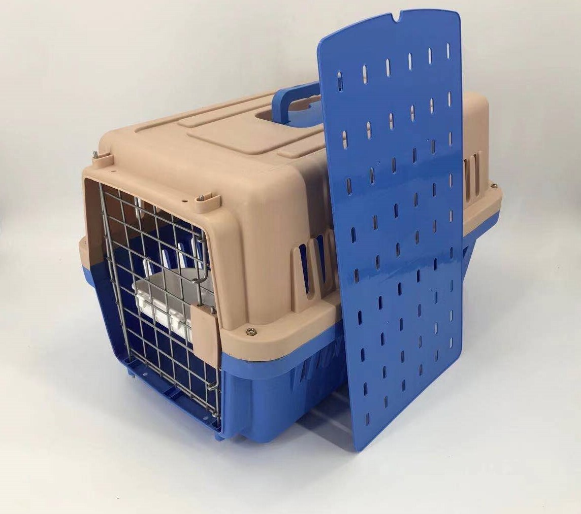 YES4PETS Medium Dog Cat Crate Airline Carrier Cage Blue