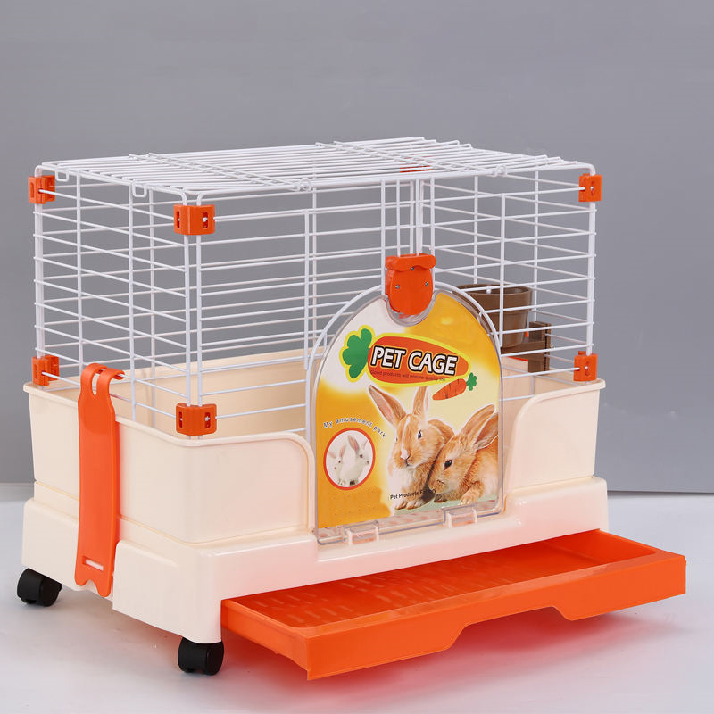 YES4PETS Small Orange Pet Rabbit Cage with Potty Tray - Image 2
