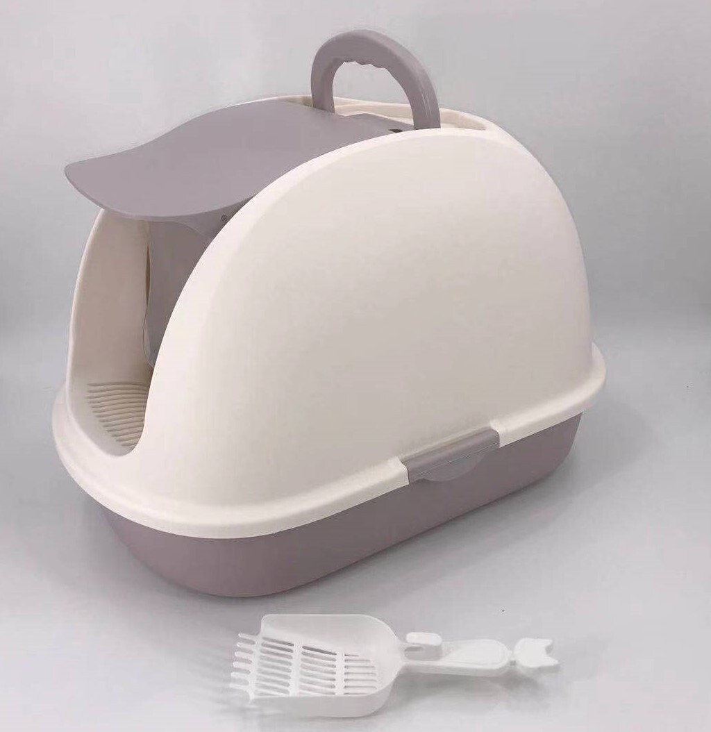 YES4PETS XL White Hooded Cat Litter Box with Carbon Filter