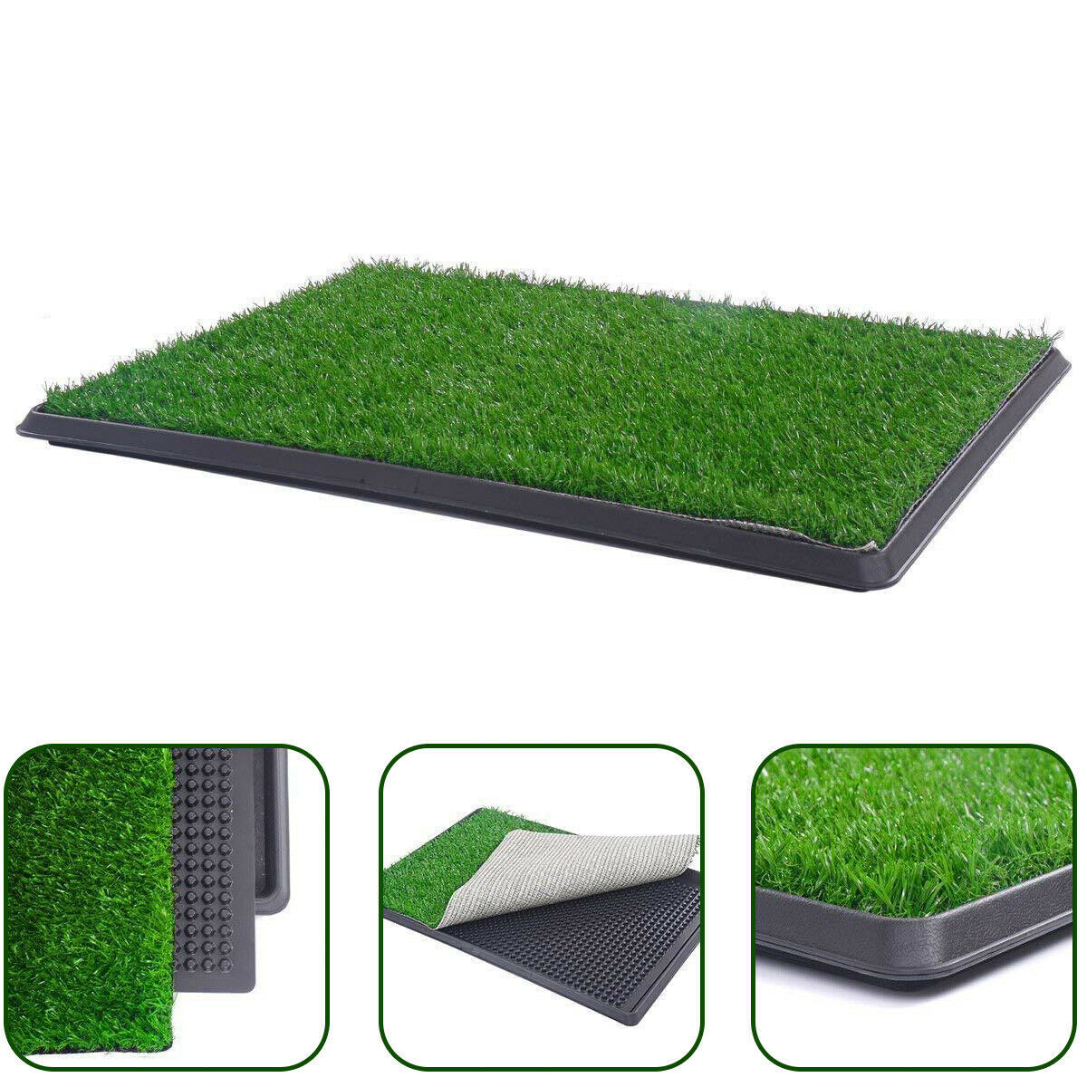 YES4PETS XL Indoor Dog Puppy Toilet Grass Training Mat with 3 Grass