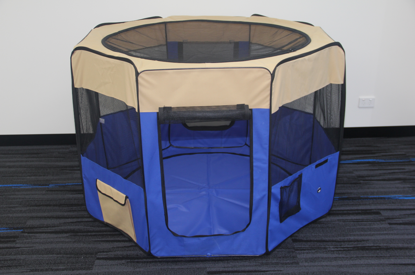 YES4PETS 98cm Foldable XL Blue Soft Pet Playpen - Image 2
