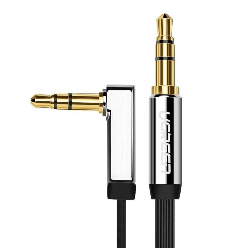 Ugreen Right-Angle 3.5mm Male to Male Aux Audio Cable 5m – Black (10729)