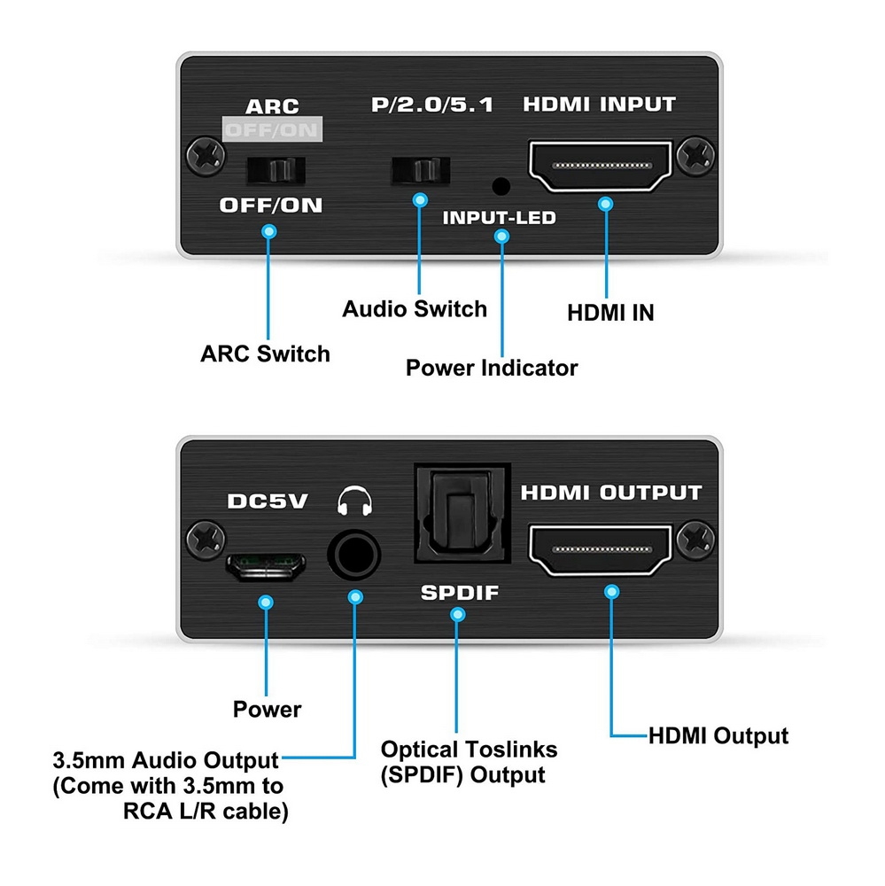 Simplecom CM425 HDMI 2.0 Audio Extractor Optical 4K 60Hz - Image 2