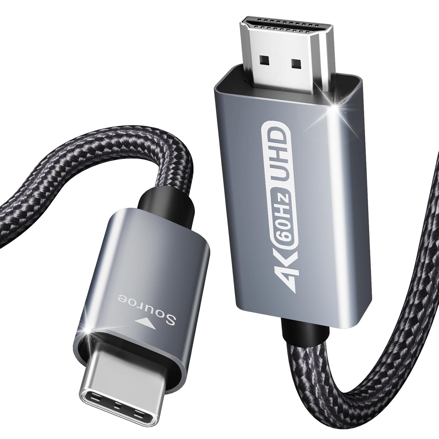 BENFEI USB-C to HDMI 4K Cable Braided Nylon 0.9M Gray