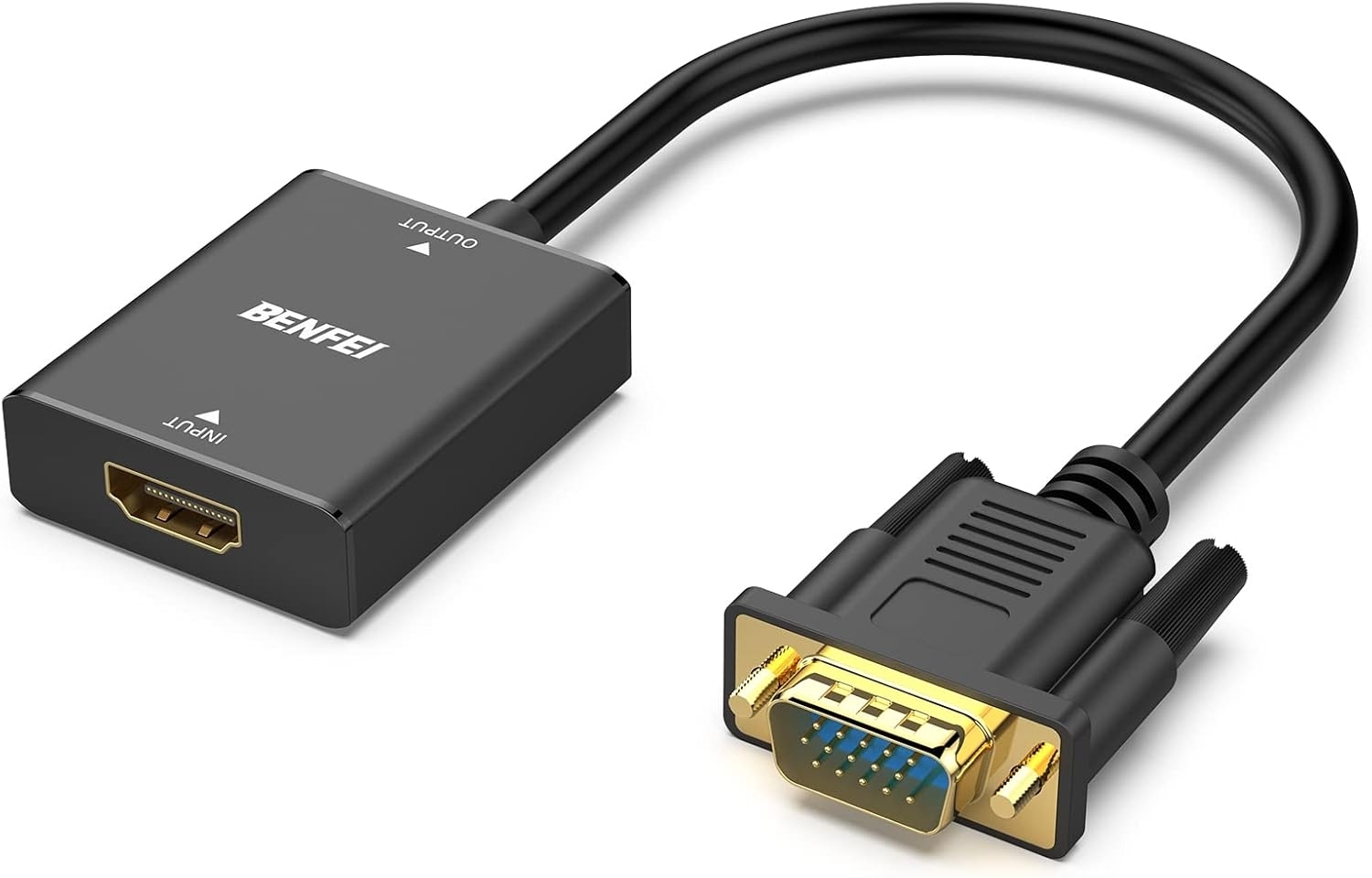 Benfei HDMI to VGA Adapter with 3.5mm Audio Port (Female to Male)