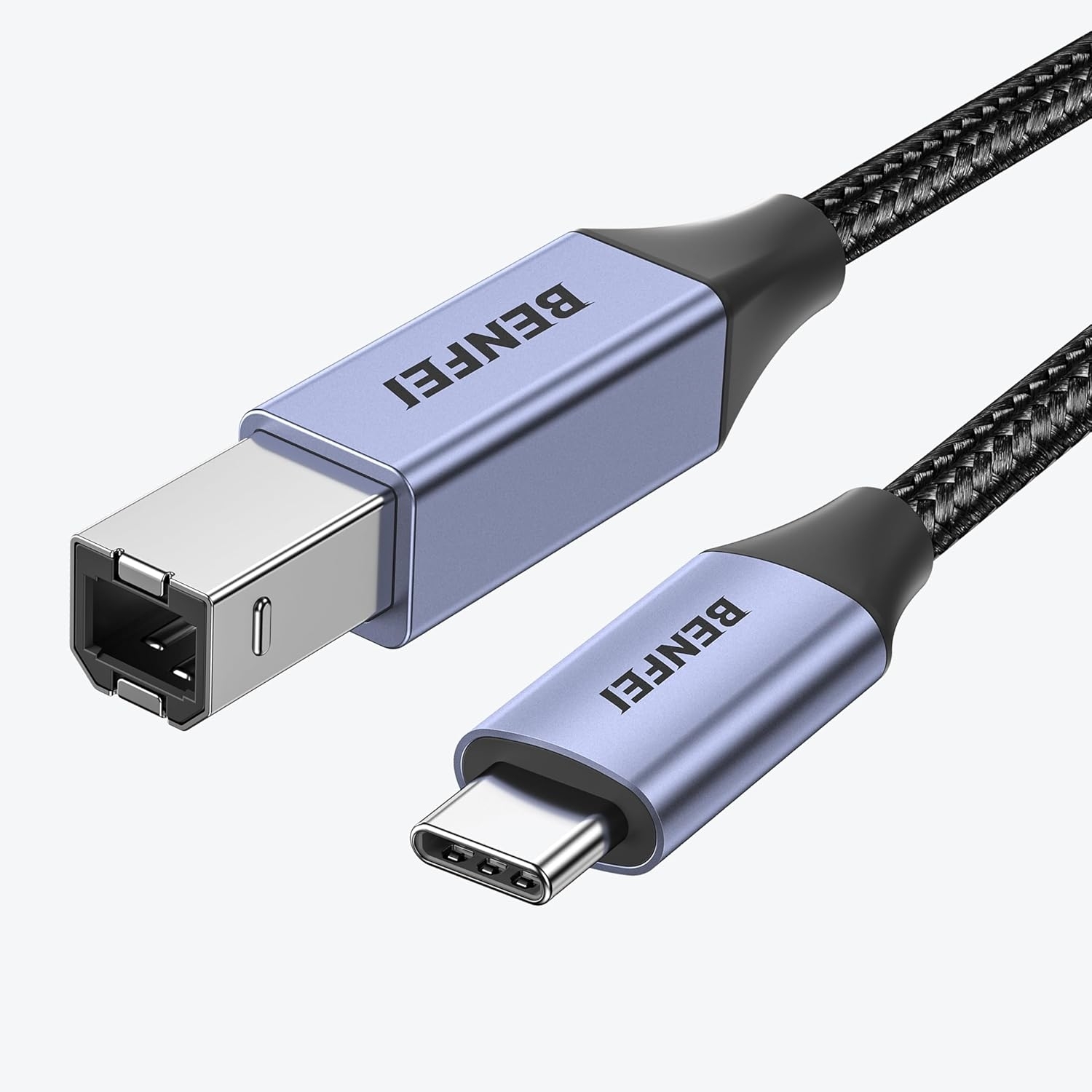 BENFEI USB B to USB C Printer Cable, Nylon Braided, Premium Aluminium Alloy Case - 3M